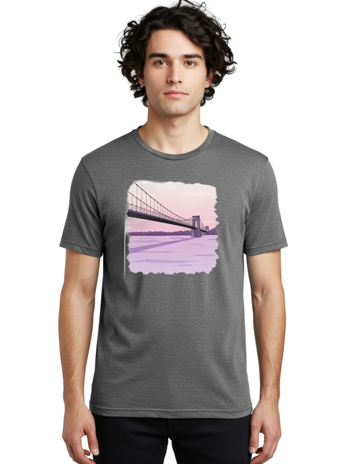 Suspension-Bridge-2 Men'S Graphic Tee, 100% Cotton, Comfortable Casual Summer Wear, Machine Washable, Vintage Camera, Old Camera, Antique Camera, Black Camera, Classic Photography, Photography Equipment, Nostalgic Device, Film Camera, Baf560