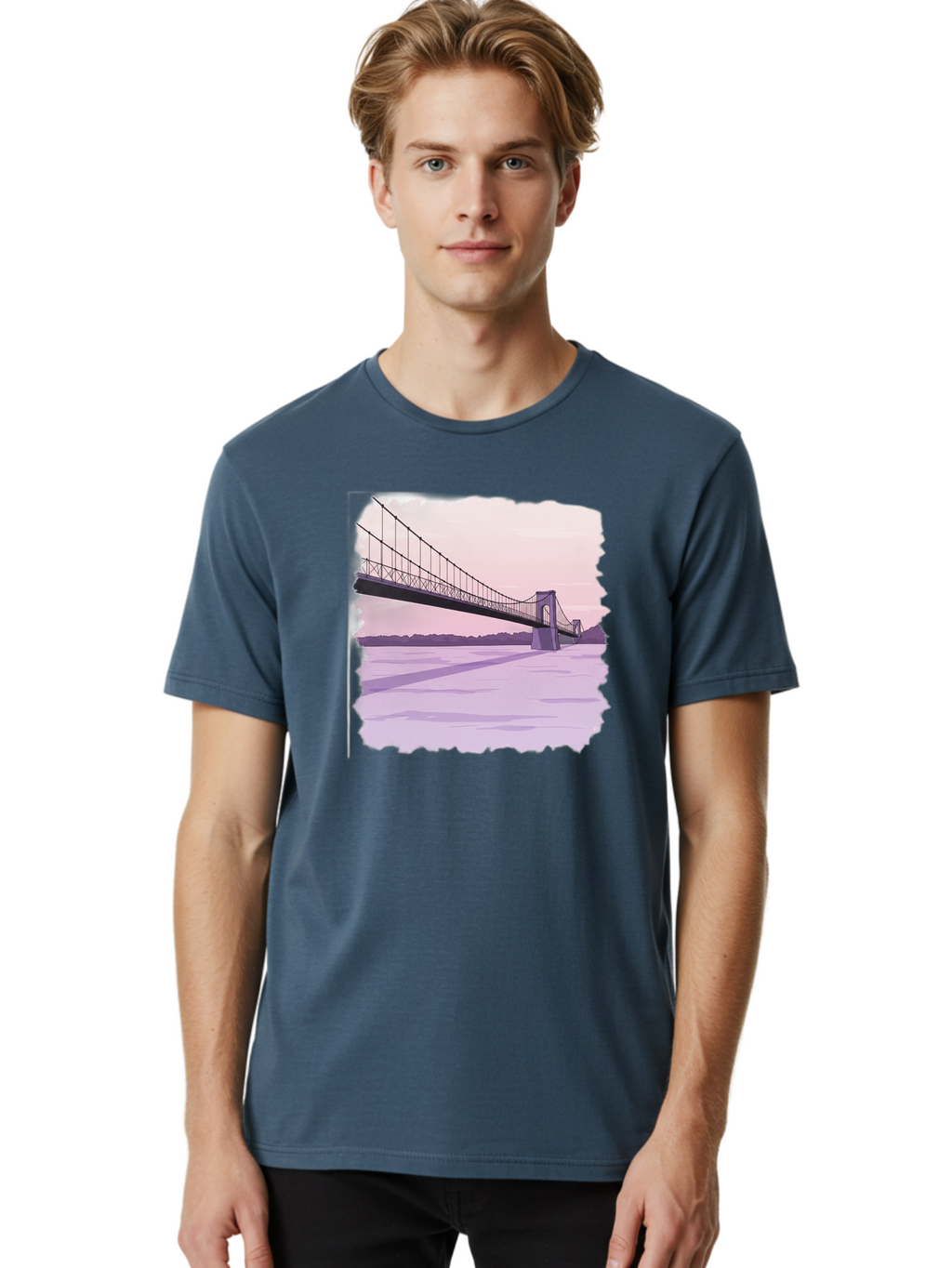 Suspension-Bridge-2 Men'S Graphic Tee, 100% Cotton, Comfortable Casual Summer Wear, Machine Washable, Vintage Camera, Old Camera, Antique Camera, Black Camera, Classic Photography, Photography Equipment, Nostalgic Device, Film Camera, Baf560