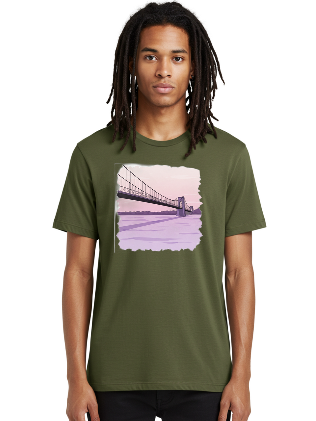 Suspension-Bridge-2 Men'S Graphic Tee, 100% Cotton, Comfortable Casual Summer Wear, Machine Washable, Vintage Camera, Old Camera, Antique Camera, Black Camera, Classic Photography, Photography Equipment, Nostalgic Device, Film Camera, Baf560