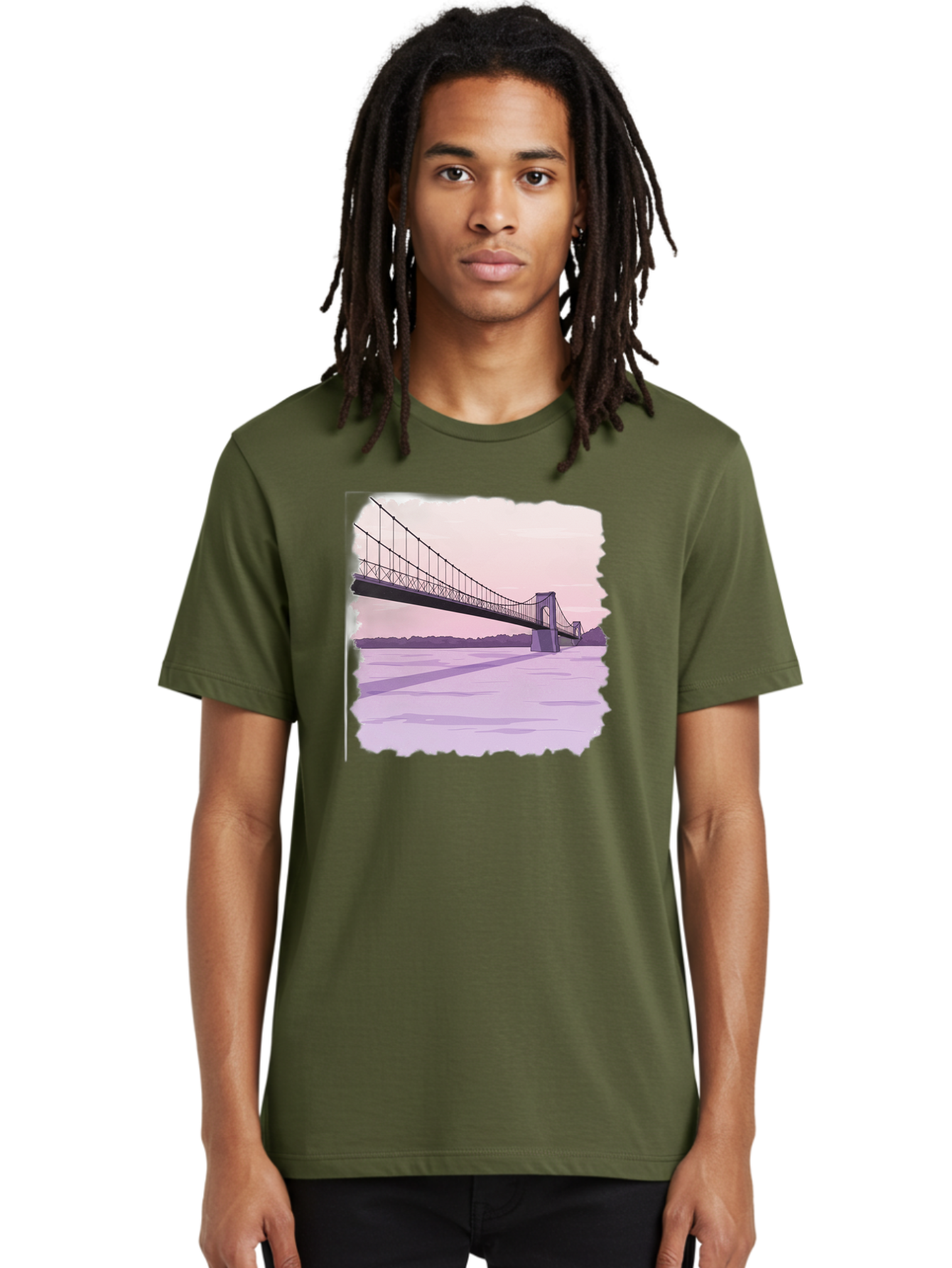 Suspension-Bridge-2 Men'S Graphic Tee, 100% Cotton, Comfortable Casual Summer Wear, Machine Washable, Vintage Camera, Old Camera, Antique Camera, Black Camera, Classic Photography, Photography Equipment, Nostalgic Device, Film Camera, Baf560