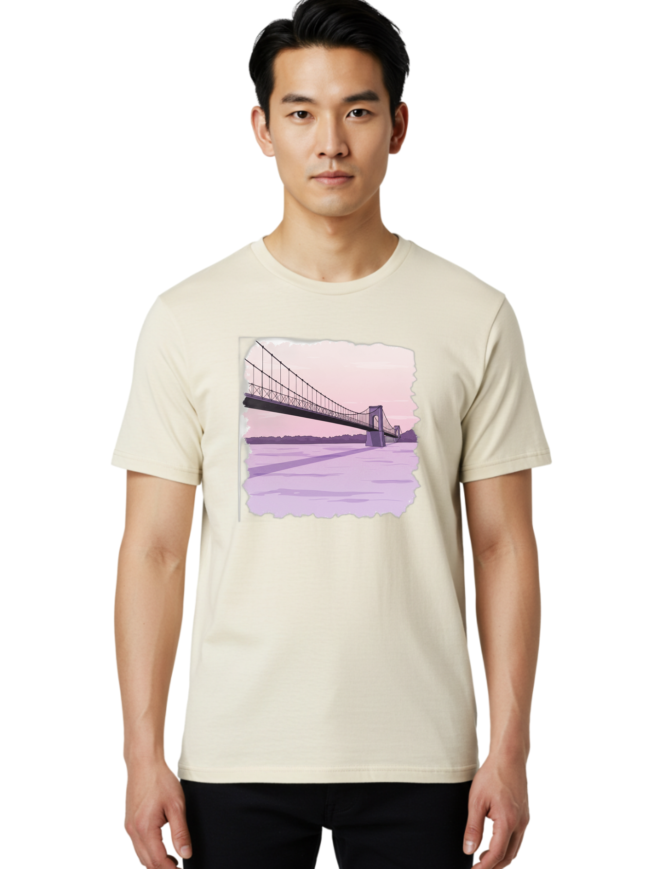 Suspension-Bridge-2 Men'S Graphic Tee, 100% Cotton, Comfortable Casual Summer Wear, Machine Washable, Vintage Camera, Old Camera, Antique Camera, Black Camera, Classic Photography, Photography Equipment, Nostalgic Device, Film Camera, Baf560