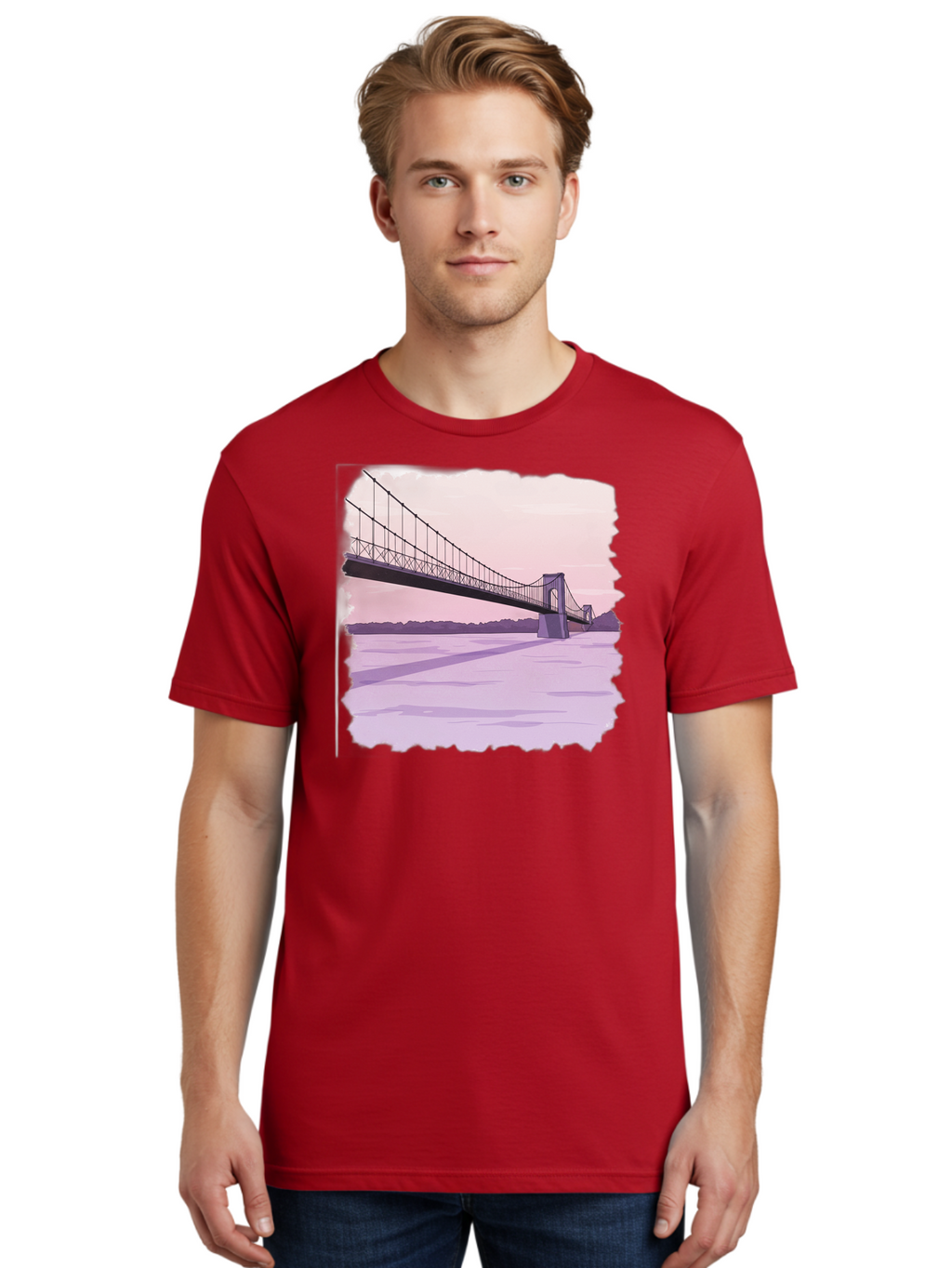 Suspension-Bridge-2 Men'S Graphic Tee, 100% Cotton, Comfortable Casual Summer Wear, Machine Washable, Vintage Camera, Old Camera, Antique Camera, Black Camera, Classic Photography, Photography Equipment, Nostalgic Device, Film Camera, Baf560