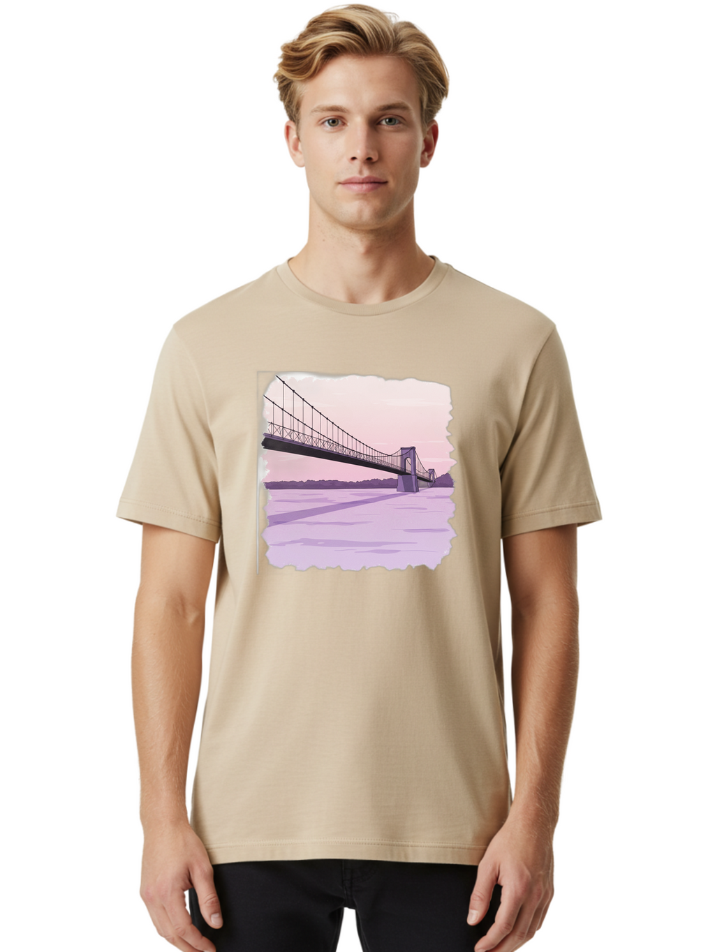 Suspension-Bridge-2 Men'S Graphic Tee, 100% Cotton, Comfortable Casual Summer Wear, Machine Washable, Vintage Camera, Old Camera, Antique Camera, Black Camera, Classic Photography, Photography Equipment, Nostalgic Device, Film Camera, Baf560