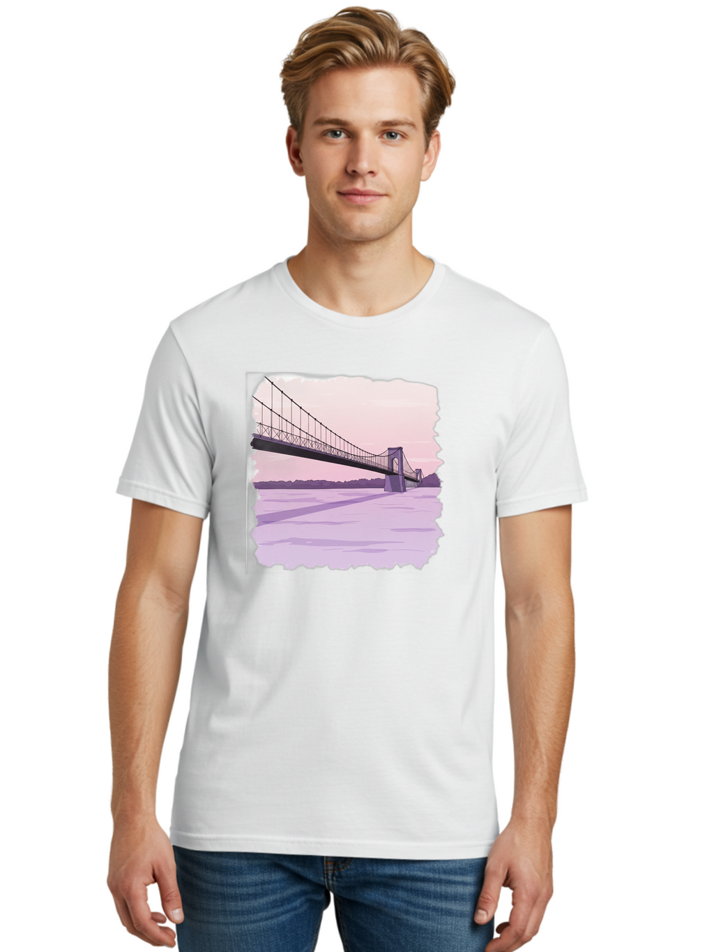 Suspension-Bridge-2 Men'S Graphic Tee, 100% Cotton, Comfortable Casual Summer Wear, Machine Washable, Vintage Camera, Old Camera, Antique Camera, Black Camera, Classic Photography, Photography Equipment, Nostalgic Device, Film Camera, Baf560