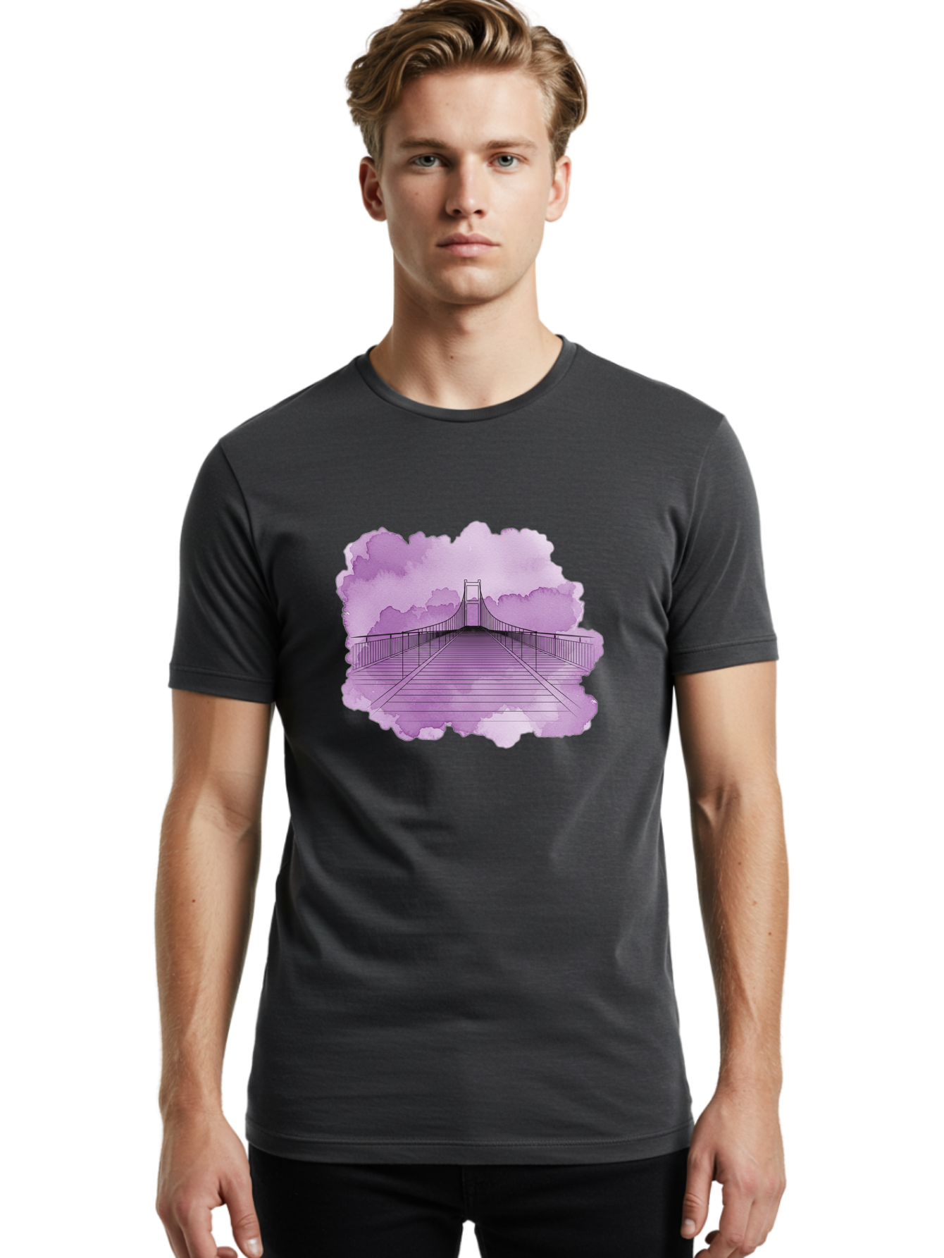 Suspension-Bridge Men'S Graphic Tee, 100% Cotton, Comfortable Casual Summer Wear, Machine Washable, Vintage Camera, Old Camera, Antique Camera, Black Camera, Classic Photography, Photography Equipment, Nostalgic Device, Film Camera, Camera Art Baf561