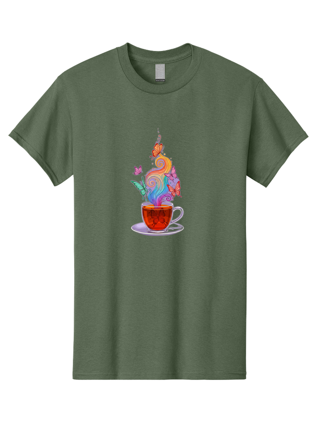 Tea-Cup-With-Butterflies-1 Men'S Graphic Tee, 100% Cotton, Comfortable Casual Summer Wear, Machine Washable, Vintage Camera, Old Camera, Antique Camera, Black Camera, Classic Photography, Photography Equipment, Nostalgic Device, Film Camera, Baf567