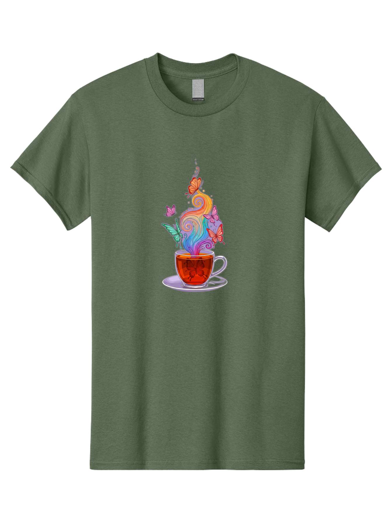 Tea-Cup-With-Butterflies-1 Men'S Graphic Tee, 100% Cotton, Comfortable Casual Summer Wear, Machine Washable, Vintage Camera, Old Camera, Antique Camera, Black Camera, Classic Photography, Photography Equipment, Nostalgic Device, Film Camera, Baf567
