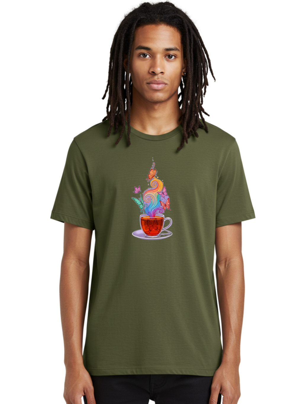 Tea-Cup-With-Butterflies-1 Men'S Graphic Tee, 100% Cotton, Comfortable Casual Summer Wear, Machine Washable, Vintage Camera, Old Camera, Antique Camera, Black Camera, Classic Photography, Photography Equipment, Nostalgic Device, Film Camera, Baf567