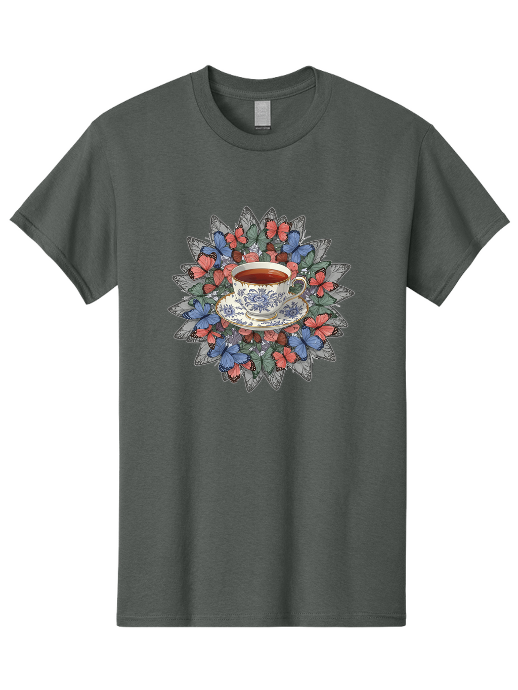 Tea-Cup-With-Butterflies Men'S Graphic Tee, 100% Cotton, Comfortable Casual Summer Wear, Machine Washable, Vintage Camera, Old Camera, Antique Camera, Black Camera, Classic Photography, Photography Equipment, Nostalgic Device, Film Camera, Baf568