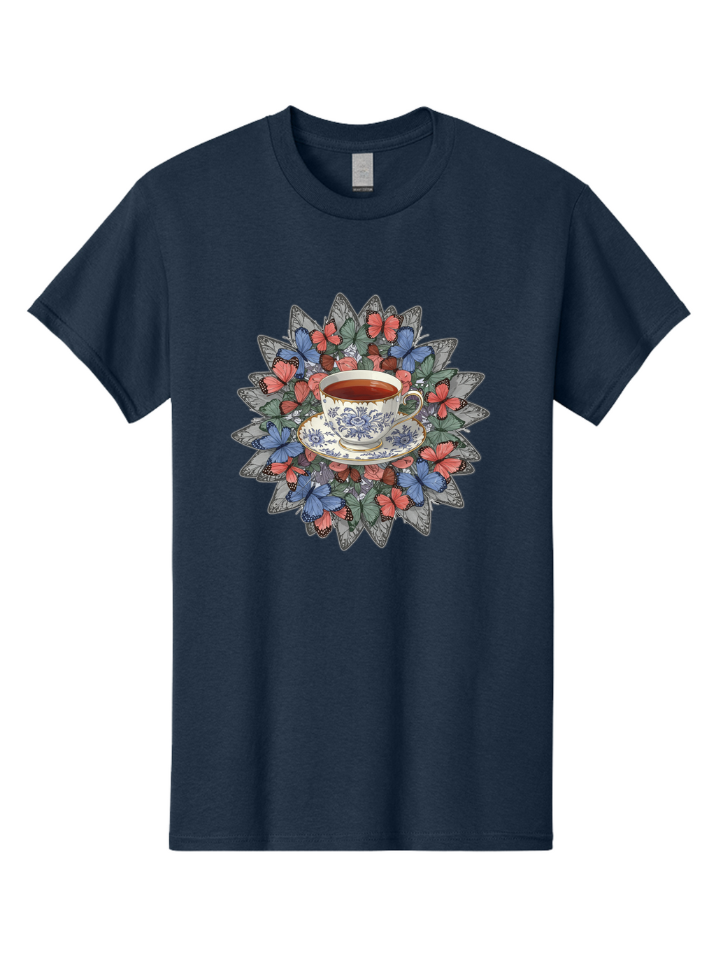 Tea-Cup-With-Butterflies Men'S Graphic Tee, 100% Cotton, Comfortable Casual Summer Wear, Machine Washable, Vintage Camera, Old Camera, Antique Camera, Black Camera, Classic Photography, Photography Equipment, Nostalgic Device, Film Camera, Baf568