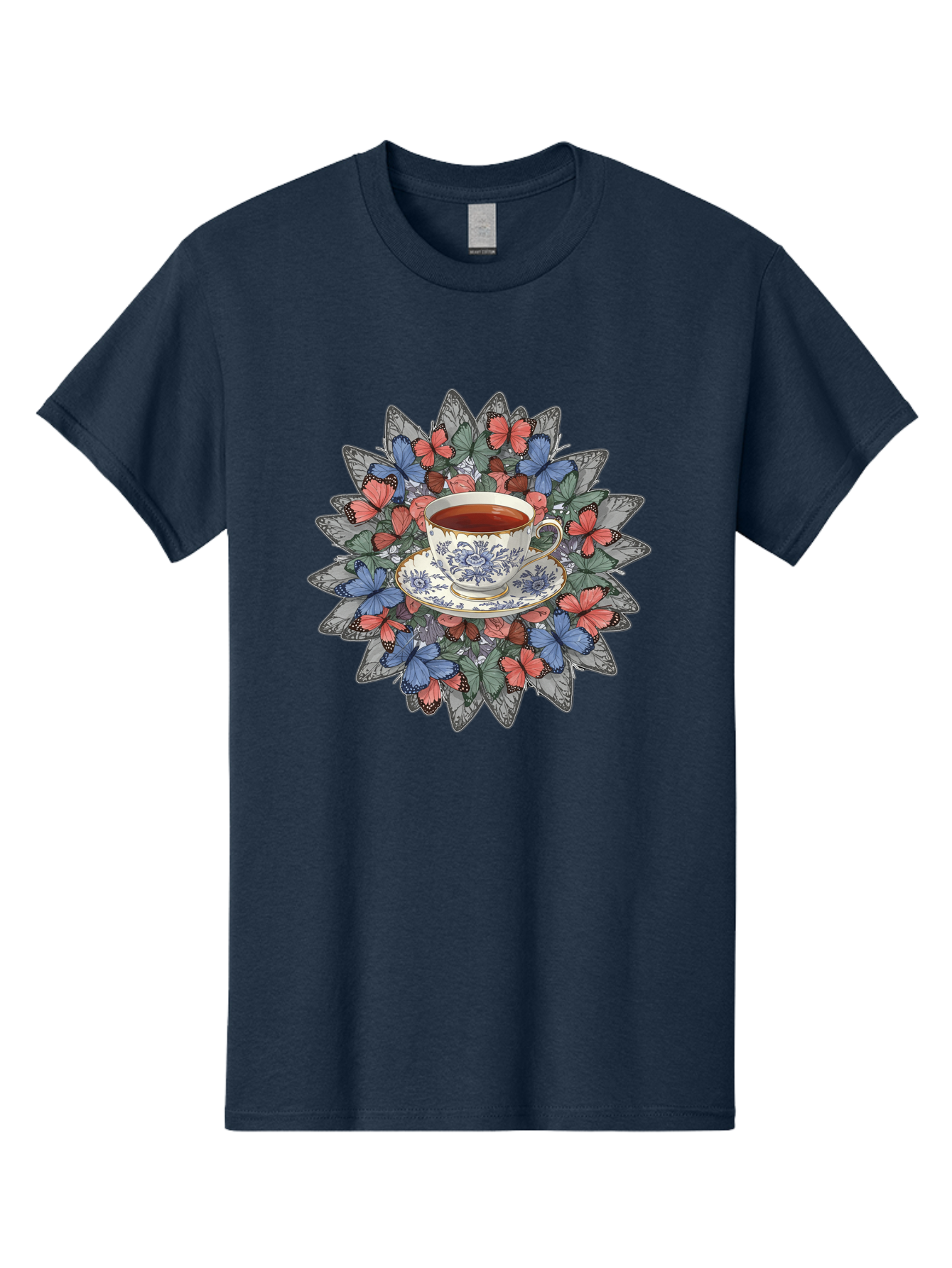 Tea-Cup-With-Butterflies Men'S Graphic Tee, 100% Cotton, Comfortable Casual Summer Wear, Machine Washable, Vintage Camera, Old Camera, Antique Camera, Black Camera, Classic Photography, Photography Equipment, Nostalgic Device, Film Camera, Baf568