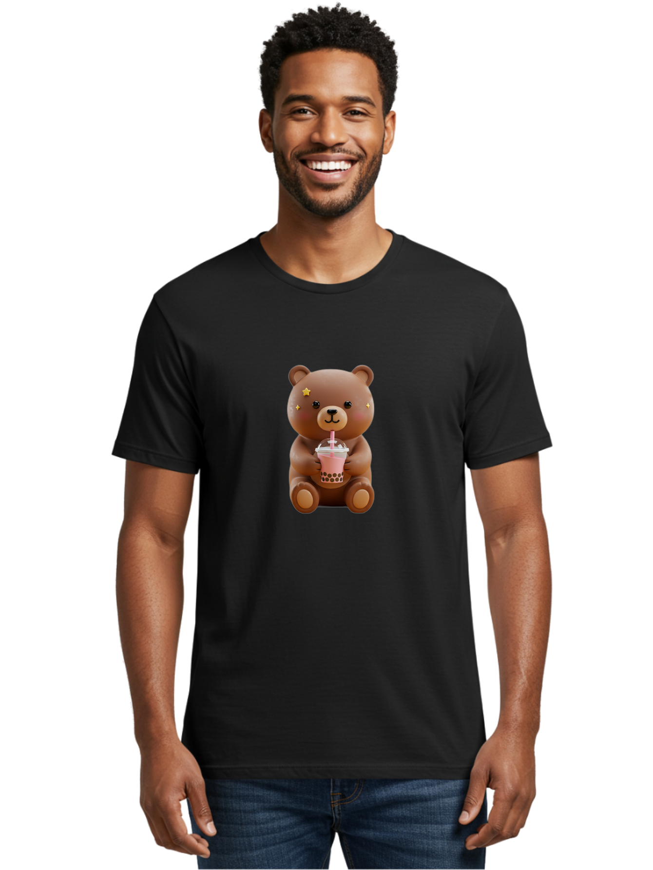 Teddy-Bear-With-Bubble-Tea Men'S Graphic Tee, 100% Cotton, Comfortable Casual Summer Wear, Machine Washable, Vintage Camera, Old Camera, Antique Camera, Black Camera, Classic Photography, Photography Equipment, Nostalgic Device, Film Camera, Baf573