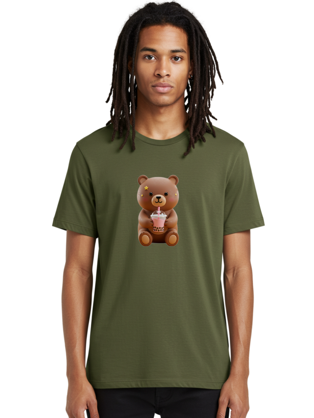 Teddy-Bear-With-Bubble-Tea Men'S Graphic Tee, 100% Cotton, Comfortable Casual Summer Wear, Machine Washable, Vintage Camera, Old Camera, Antique Camera, Black Camera, Classic Photography, Photography Equipment, Nostalgic Device, Film Camera, Baf573