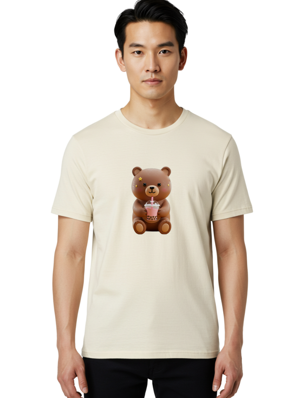 Teddy-Bear-With-Bubble-Tea Men'S Graphic Tee, 100% Cotton, Comfortable Casual Summer Wear, Machine Washable, Vintage Camera, Old Camera, Antique Camera, Black Camera, Classic Photography, Photography Equipment, Nostalgic Device, Film Camera, Baf573