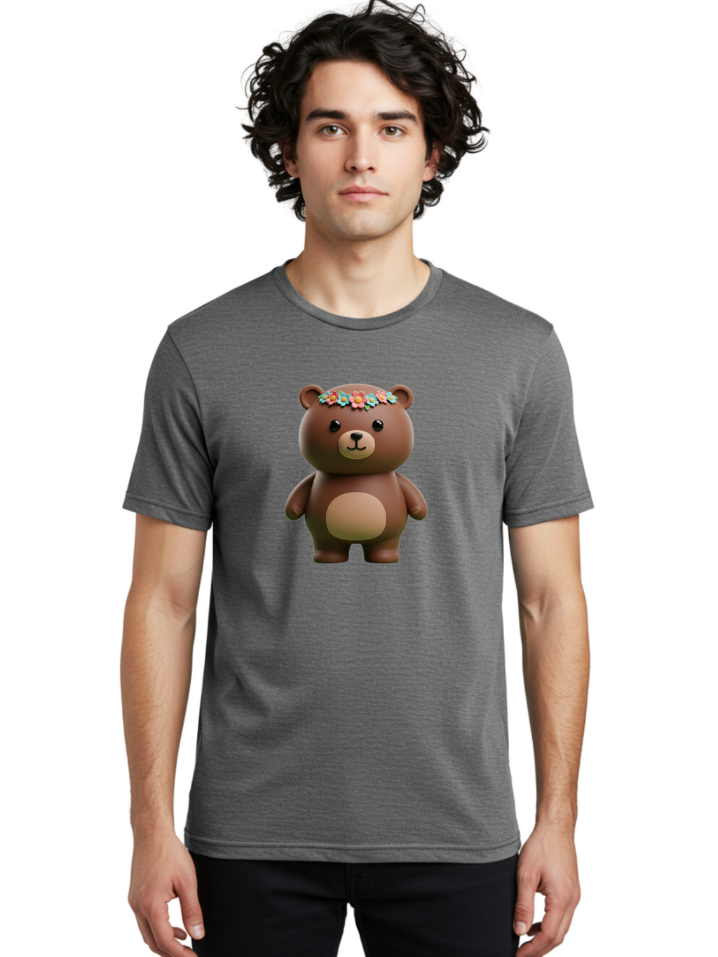 Teddy-Bear-With-Flowers Men'S Graphic Tee, 100% Cotton, Comfortable Casual Summer Wear, Machine Washable, Vintage Camera, Old Camera, Antique Camera, Black Camera, Classic Photography, Photography Equipment, Nostalgic Device, Film Camera, Baf574