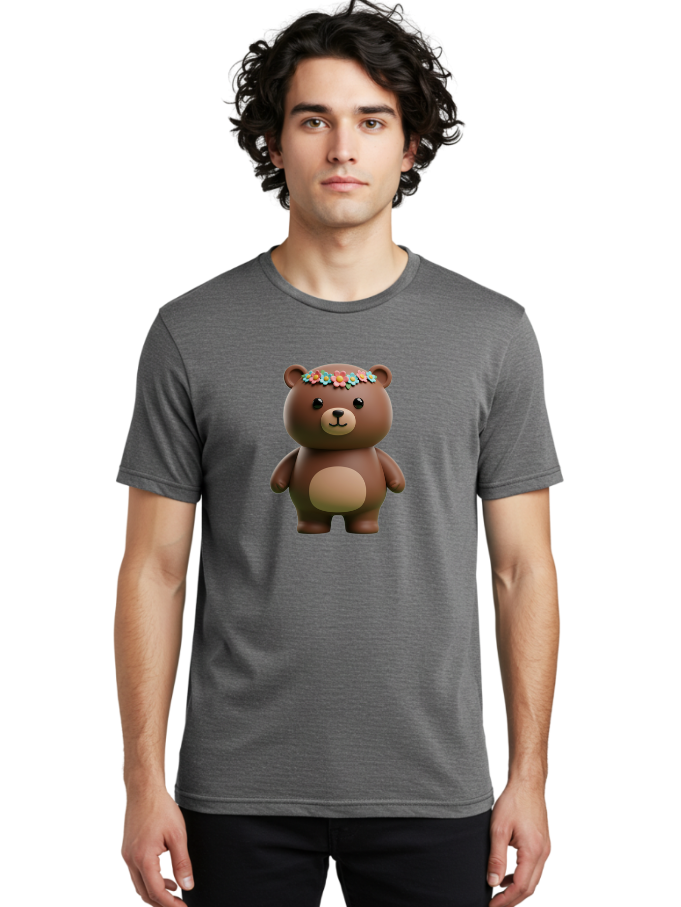 Teddy-Bear-With-Flowers Men'S Graphic Tee, 100% Cotton, Comfortable Casual Summer Wear, Machine Washable, Vintage Camera, Old Camera, Antique Camera, Black Camera, Classic Photography, Photography Equipment, Nostalgic Device, Film Camera, Baf574