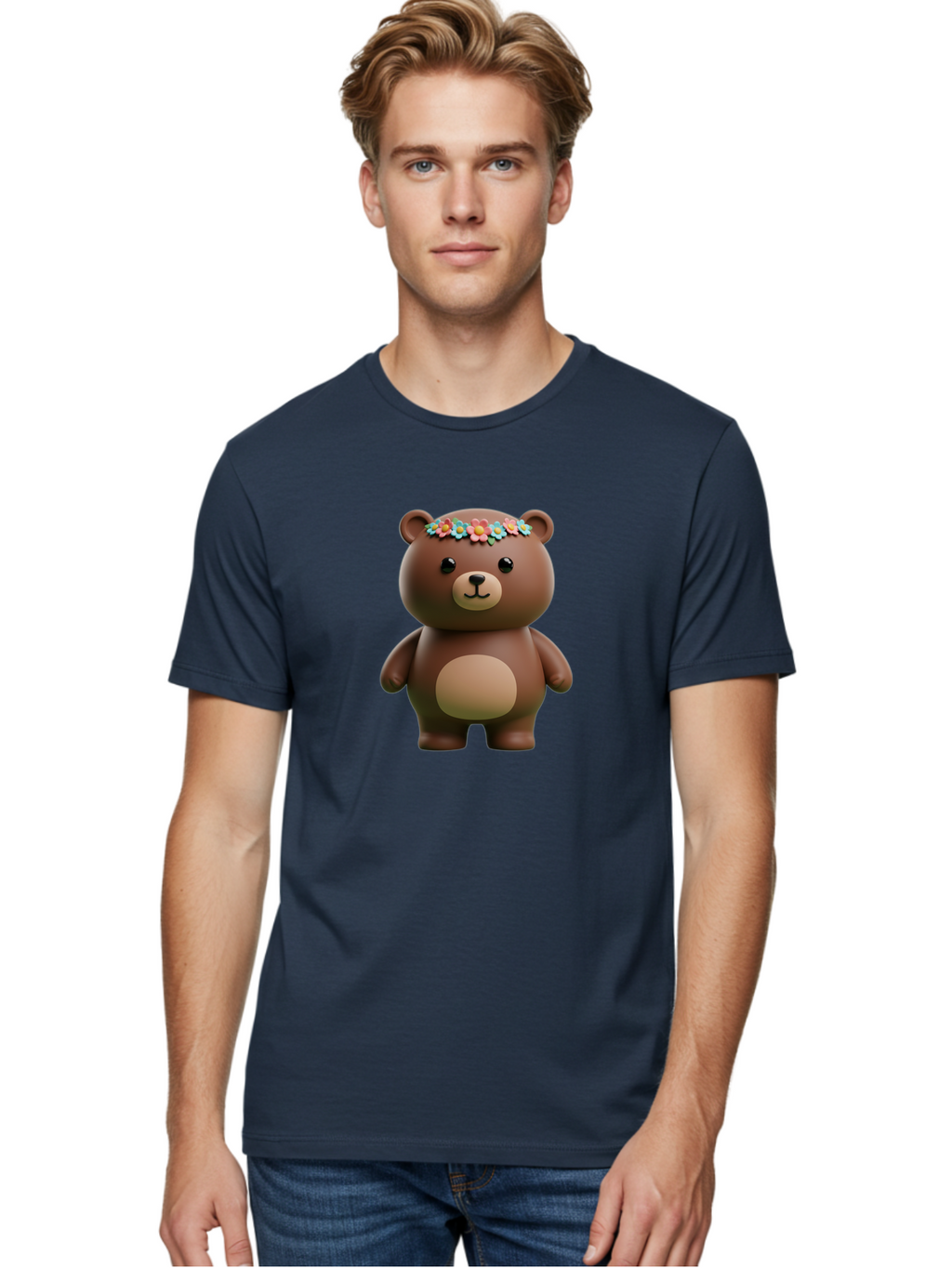 Teddy-Bear-With-Flowers Men'S Graphic Tee, 100% Cotton, Comfortable Casual Summer Wear, Machine Washable, Vintage Camera, Old Camera, Antique Camera, Black Camera, Classic Photography, Photography Equipment, Nostalgic Device, Film Camera, Baf574
