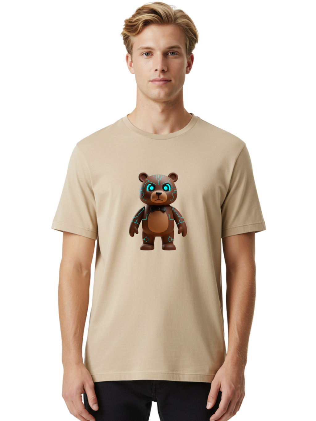 Teddy-Bear-With-Glowing-Eyes Men'S Graphic Tee, 100% Cotton, Comfortable Casual Summer Wear, Machine Washable, Vintage Camera, Old Camera, Antique Camera, Black Camera, Classic Photography, Photography Equipment, Nostalgic Device, Film Camera, Baf575