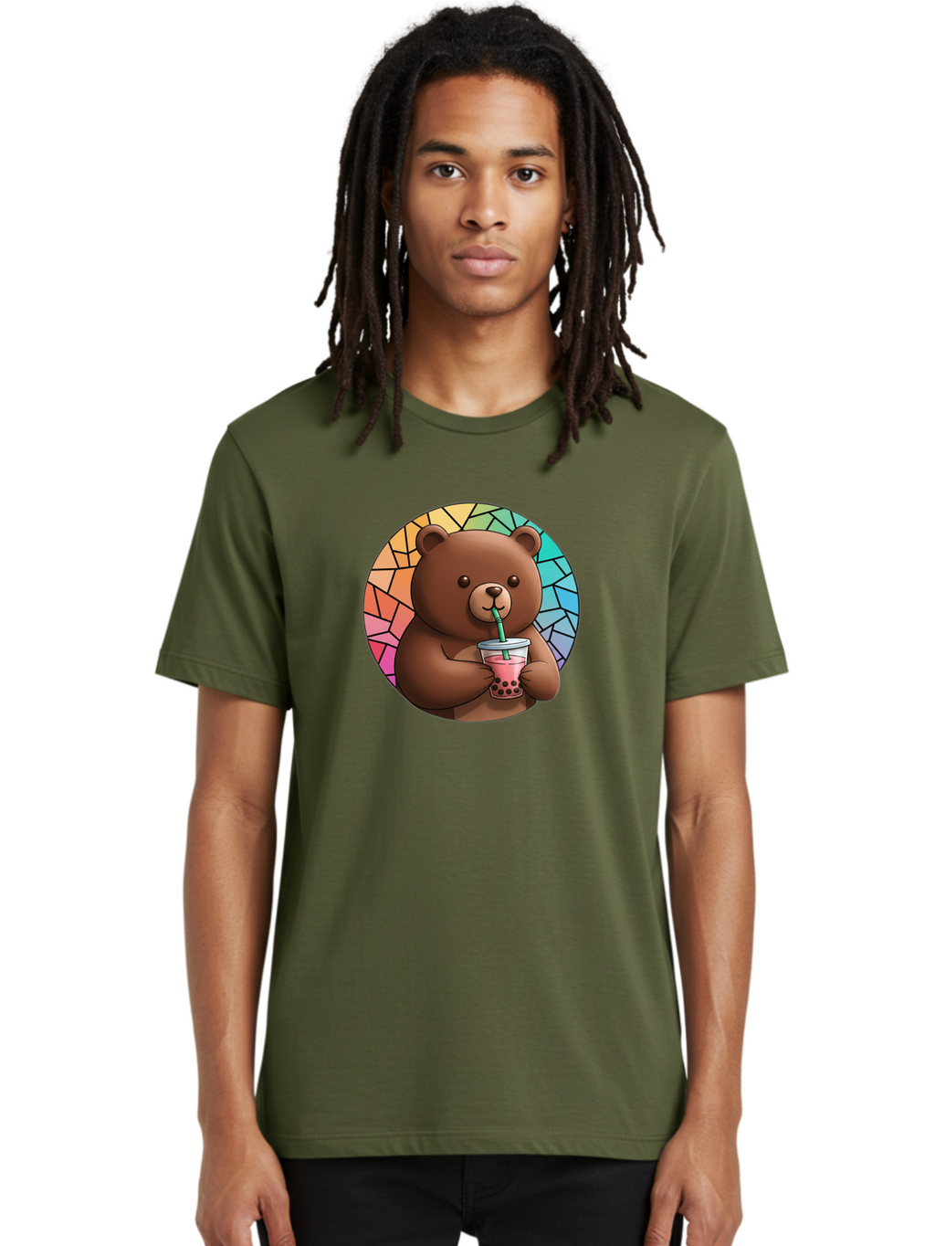 Teddy-Drinking-Boba-2 Men'S Graphic Tee, 100% Cotton, Comfortable Casual Summer Wear, Machine Washable, Vintage Camera, Old Camera, Antique Camera, Black Camera, Classic Photography, Photography Equipment, Nostalgic Device, Film Camera, Baf579