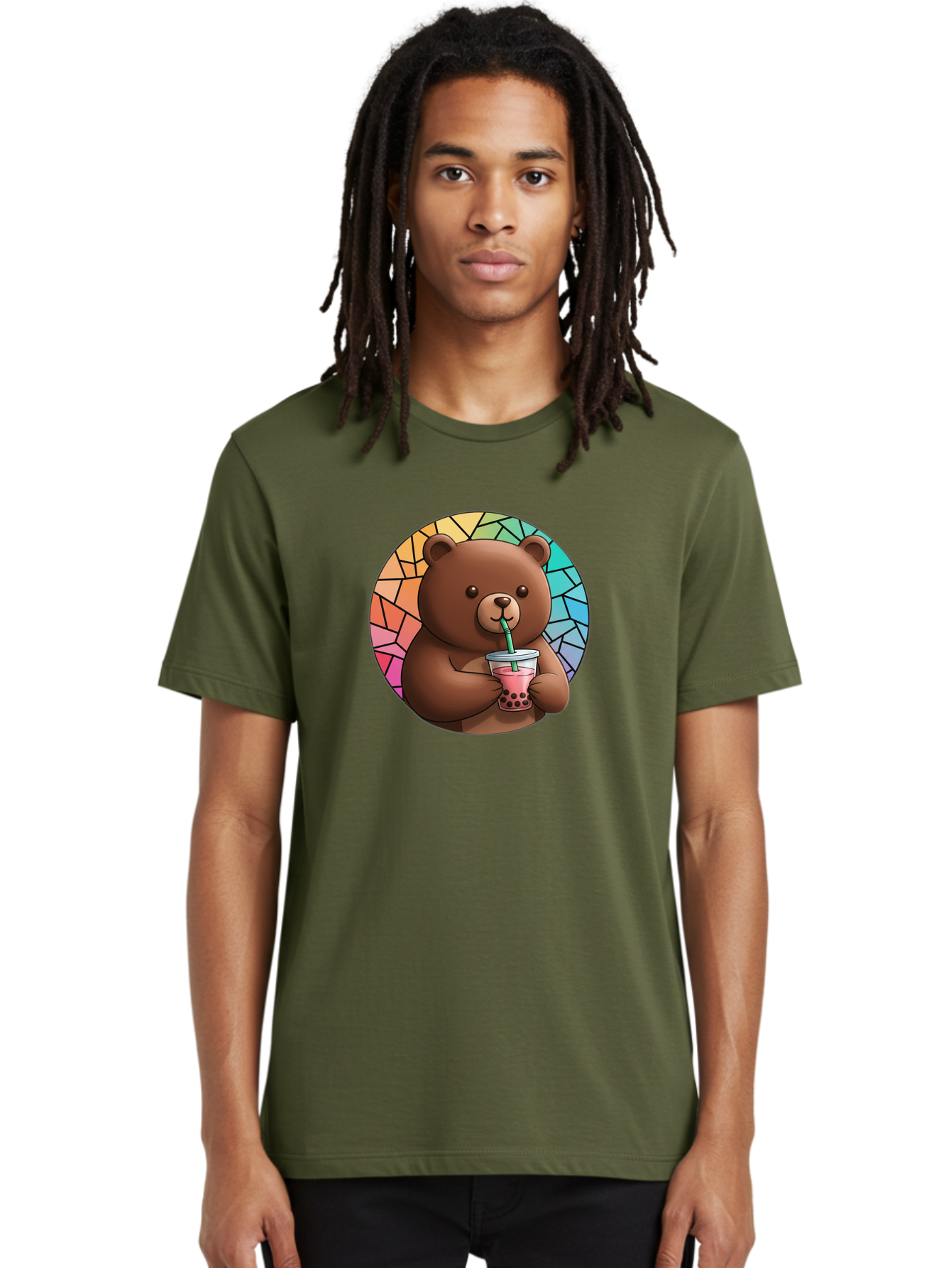 Teddy-Drinking-Boba-2 Men'S Graphic Tee, 100% Cotton, Comfortable Casual Summer Wear, Machine Washable, Vintage Camera, Old Camera, Antique Camera, Black Camera, Classic Photography, Photography Equipment, Nostalgic Device, Film Camera, Baf579