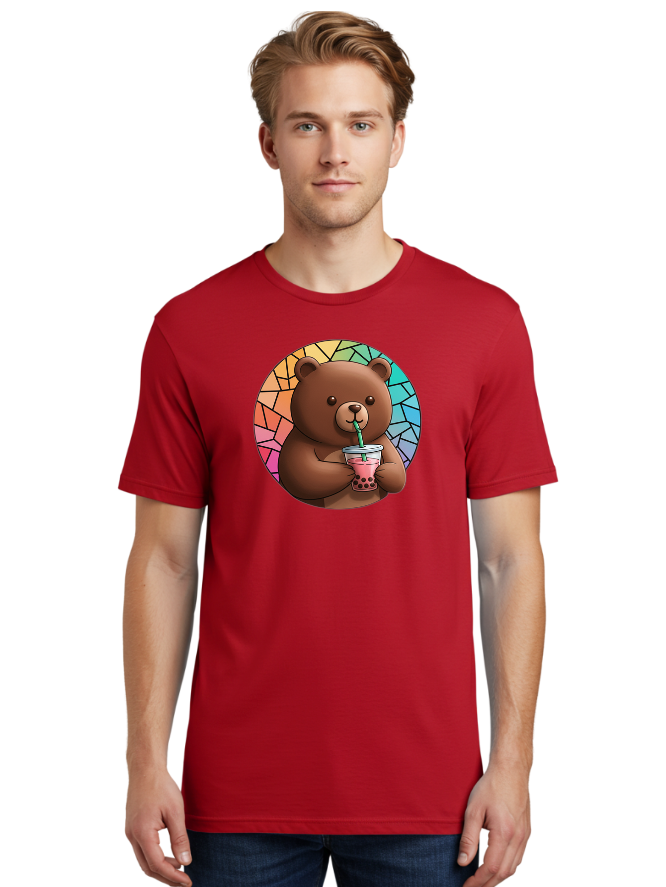 Teddy-Drinking-Boba-2 Men'S Graphic Tee, 100% Cotton, Comfortable Casual Summer Wear, Machine Washable, Vintage Camera, Old Camera, Antique Camera, Black Camera, Classic Photography, Photography Equipment, Nostalgic Device, Film Camera, Baf579