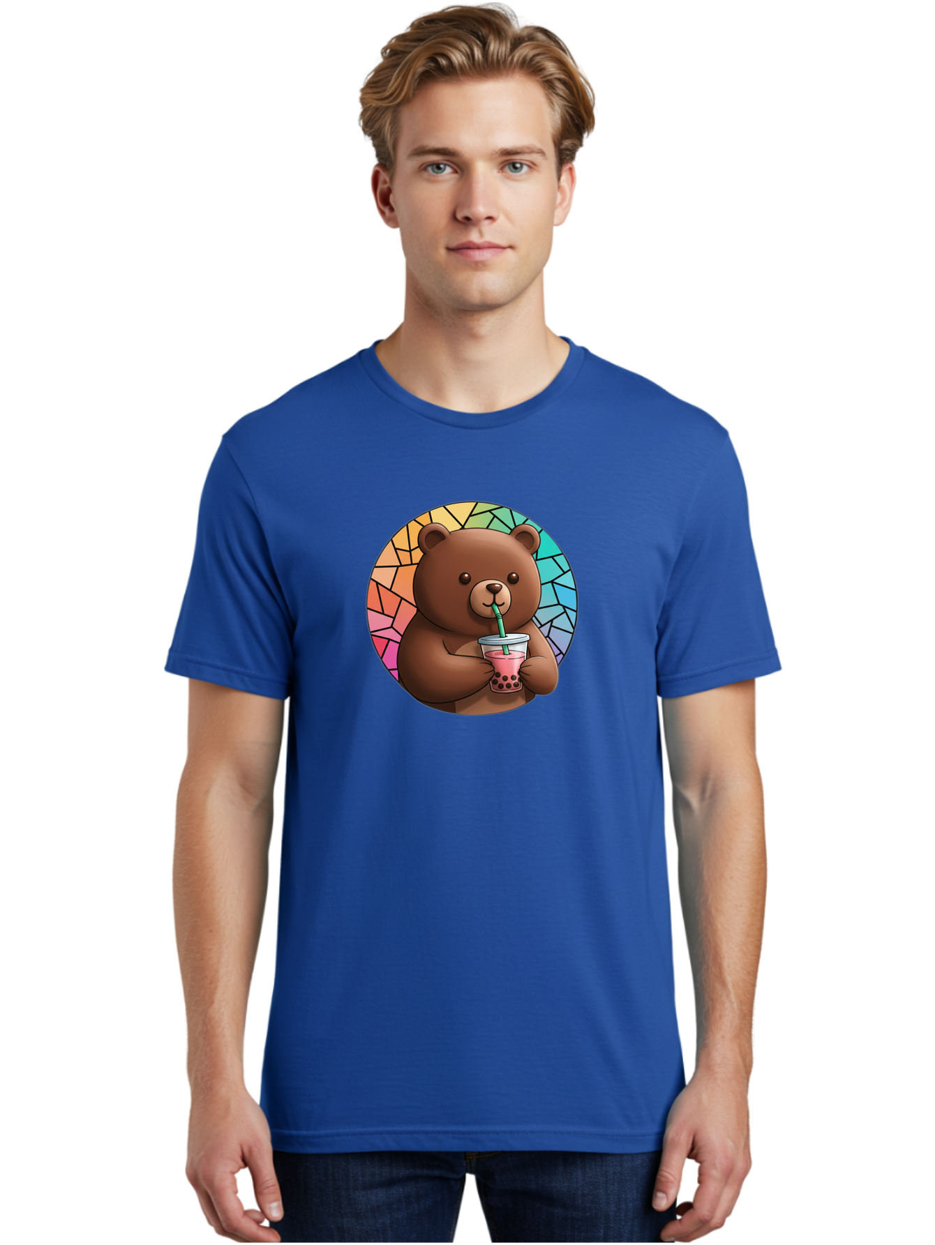 Teddy-Drinking-Boba-2 Men'S Graphic Tee, 100% Cotton, Comfortable Casual Summer Wear, Machine Washable, Vintage Camera, Old Camera, Antique Camera, Black Camera, Classic Photography, Photography Equipment, Nostalgic Device, Film Camera, Baf579