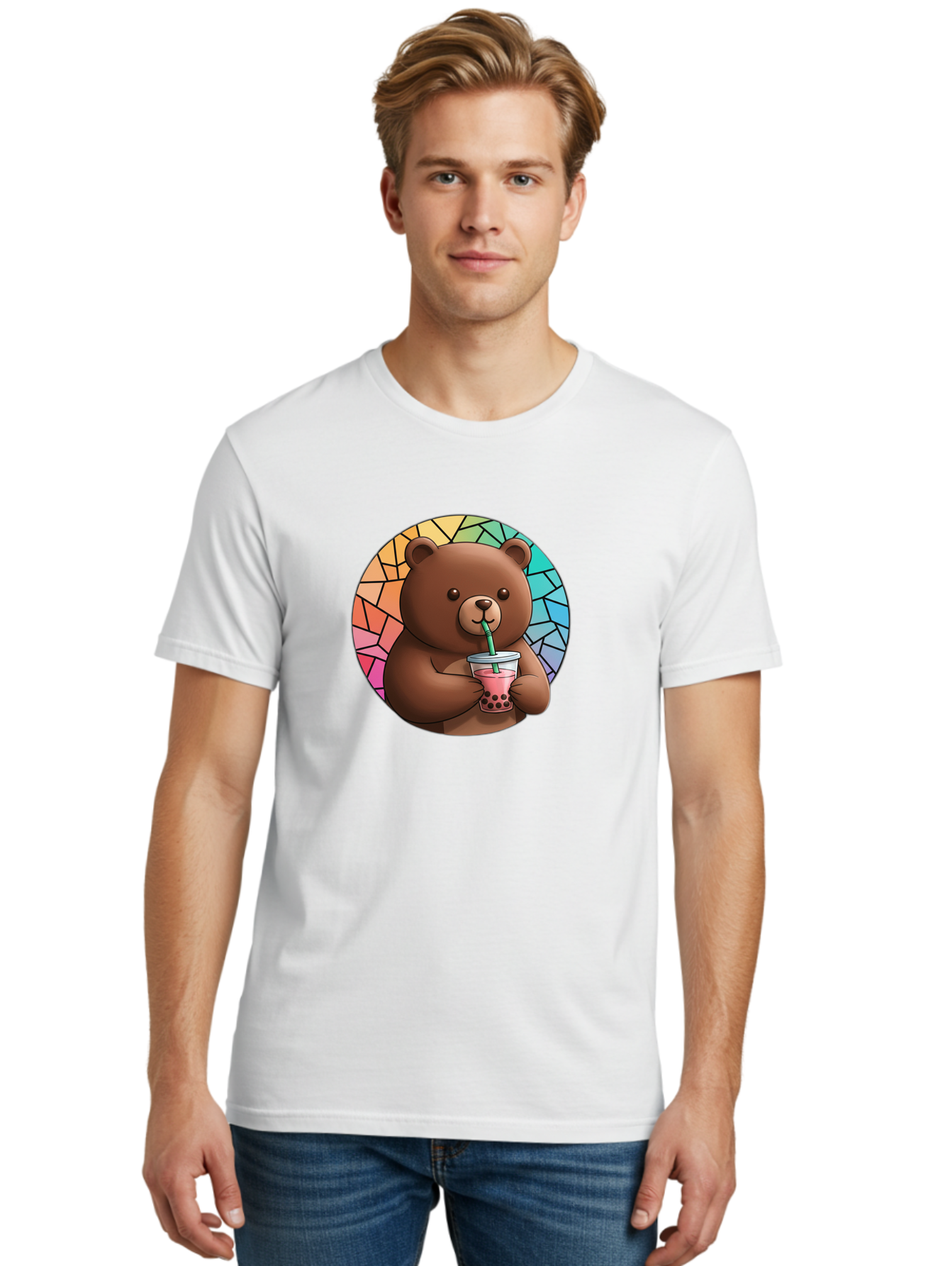 Teddy-Drinking-Boba-2 Men'S Graphic Tee, 100% Cotton, Comfortable Casual Summer Wear, Machine Washable, Vintage Camera, Old Camera, Antique Camera, Black Camera, Classic Photography, Photography Equipment, Nostalgic Device, Film Camera, Baf579