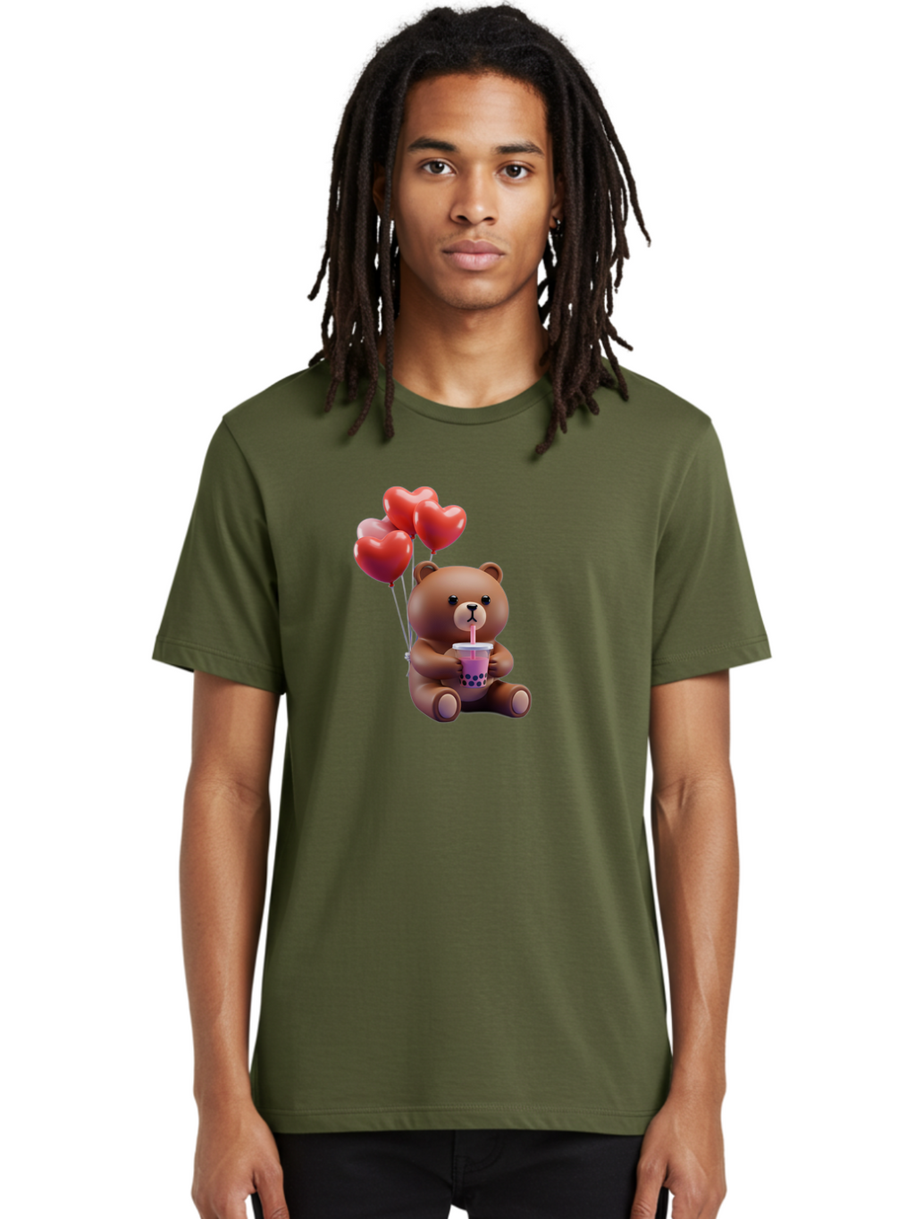 Teddy-Drinking-Boba-3 Men'S Graphic Tee, 100% Cotton, Comfortable Casual Summer Wear, Machine Washable, Vintage Camera, Old Camera, Antique Camera, Black Camera, Classic Photography, Photography Equipment, Nostalgic Device, Film Camera, Baf580