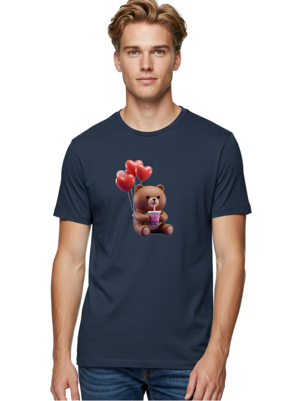 Teddy-Drinking-Boba-3 Men'S Graphic Tee, 100% Cotton, Comfortable Casual Summer Wear, Machine Washable, Vintage Camera, Old Camera, Antique Camera, Black Camera, Classic Photography, Photography Equipment, Nostalgic Device, Film Camera, Baf580
