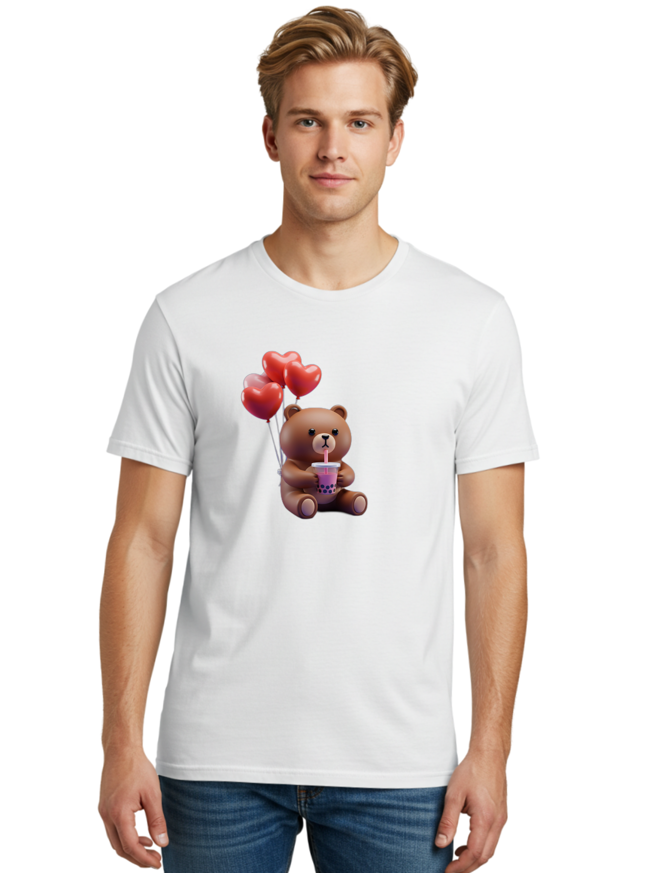 Teddy-Drinking-Boba-3 Men'S Graphic Tee, 100% Cotton, Comfortable Casual Summer Wear, Machine Washable, Vintage Camera, Old Camera, Antique Camera, Black Camera, Classic Photography, Photography Equipment, Nostalgic Device, Film Camera, Baf580
