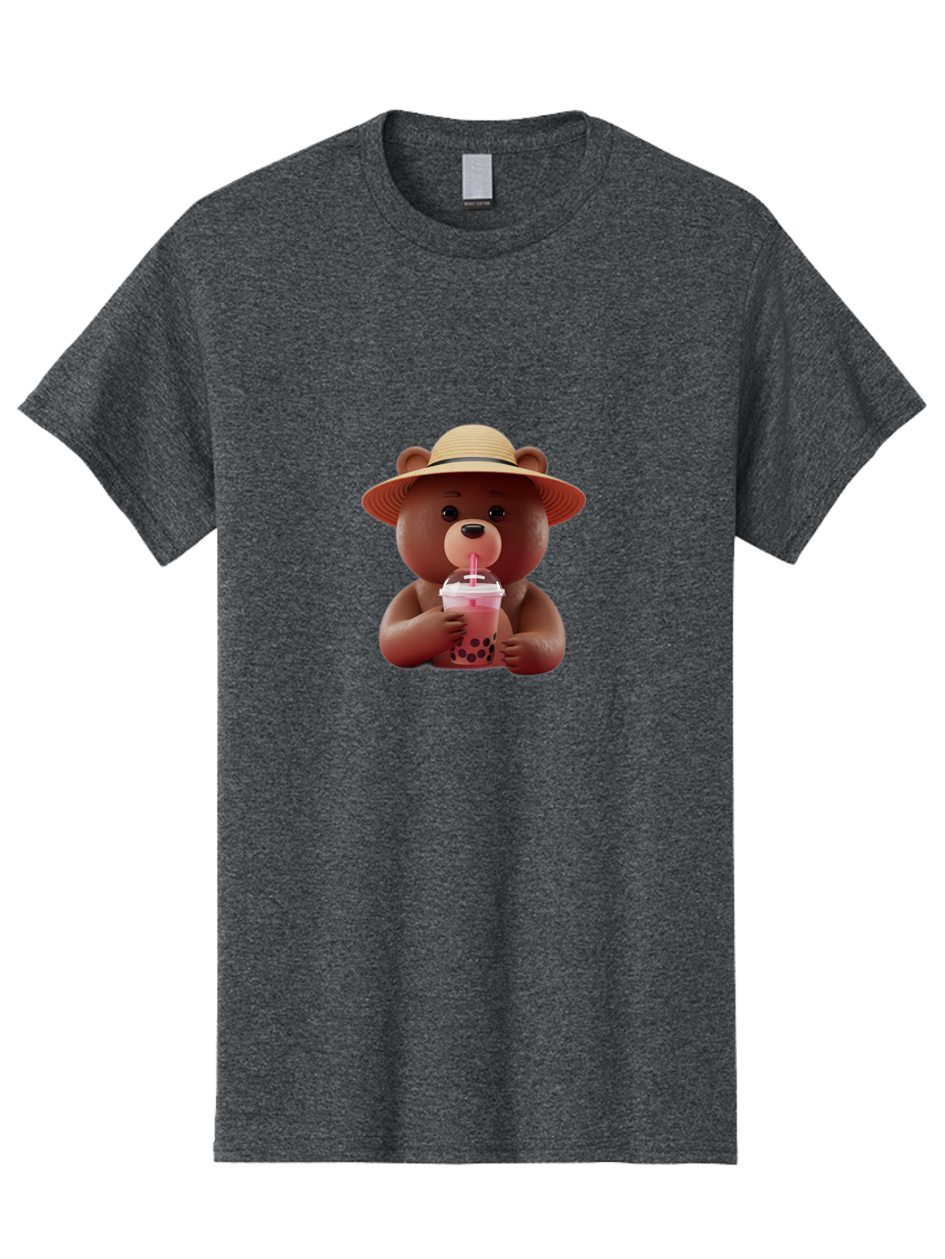 Teddy-Drinking-Boba-Tea Men'S Graphic Tee, 100% Cotton, Comfortable Casual Summer Wear, Machine Washable, Vintage Camera, Old Camera, Antique Camera, Black Camera, Classic Photography, Photography Equipment, Nostalgic Device, Film Camera, Baf582