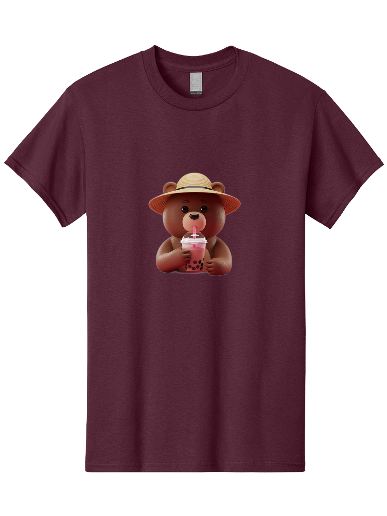Teddy-Drinking-Boba-Tea Men'S Graphic Tee, 100% Cotton, Comfortable Casual Summer Wear, Machine Washable, Vintage Camera, Old Camera, Antique Camera, Black Camera, Classic Photography, Photography Equipment, Nostalgic Device, Film Camera, Baf582