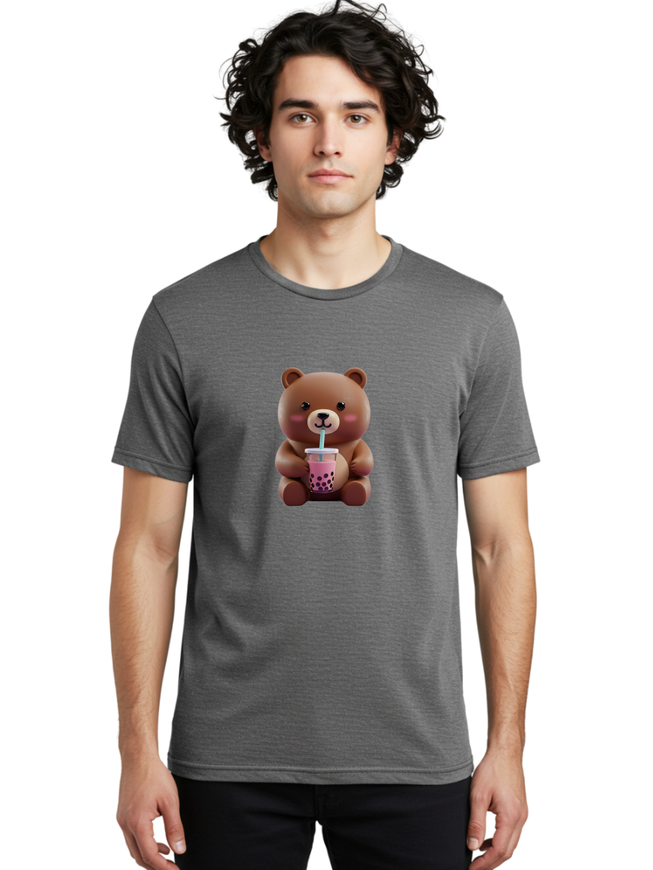 Teddy-Drinking-Boba Men'S Graphic Tee, 100% Cotton, Comfortable Casual Summer Wear, Machine Washable, Vintage Camera, Old Camera, Antique Camera, Black Camera, Classic Photography, Photography Equipment, Nostalgic Device, Film Camera, Baf583