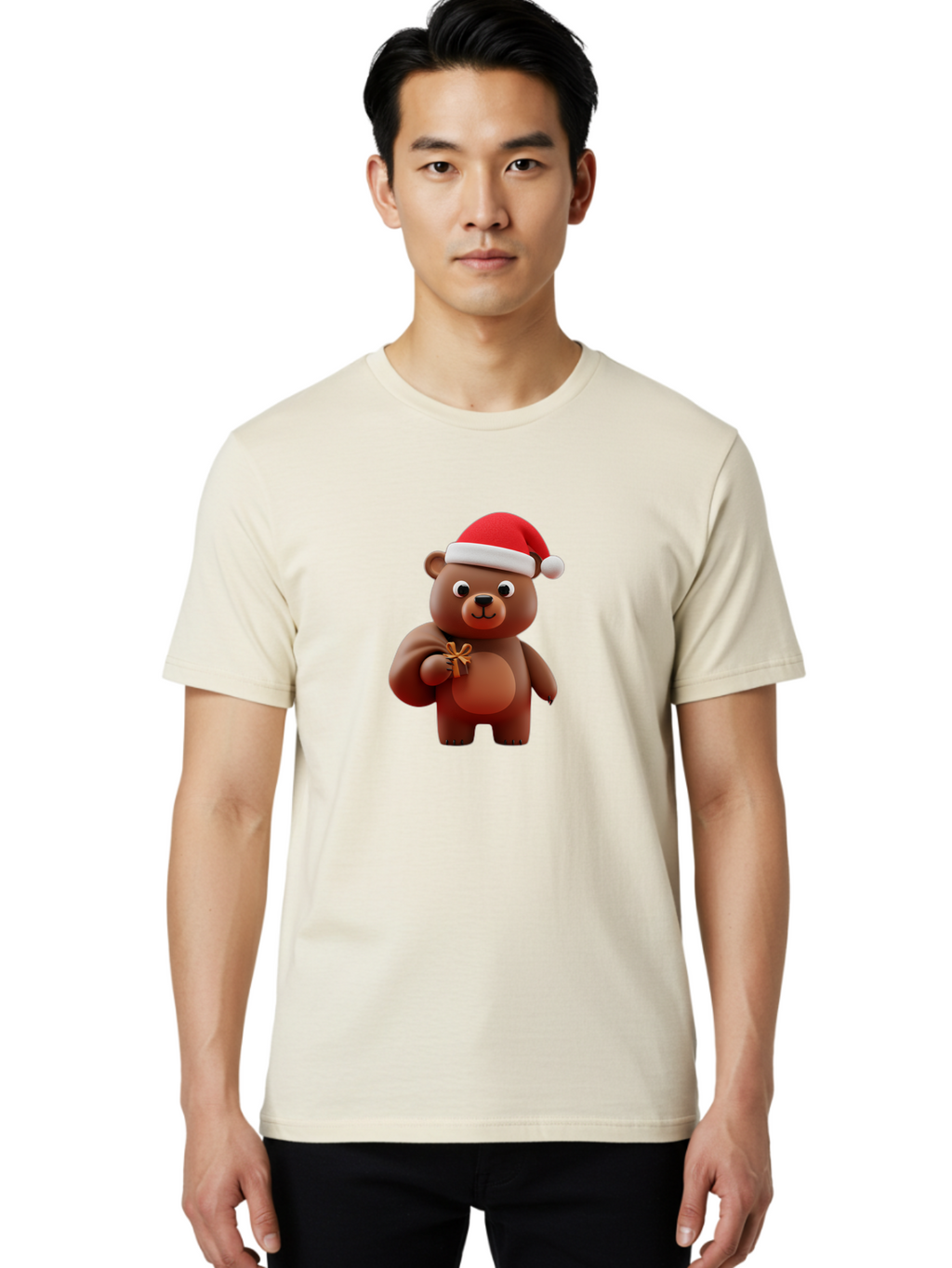 Teddy-In-Santa-Hat-1 Men'S Graphic Tee, 100% Cotton, Comfortable Casual Summer Wear, Machine Washable, Vintage Camera, Old Camera, Antique Camera, Black Camera, Classic Photography, Photography Equipment, Nostalgic Device, Film Camera, Baf585