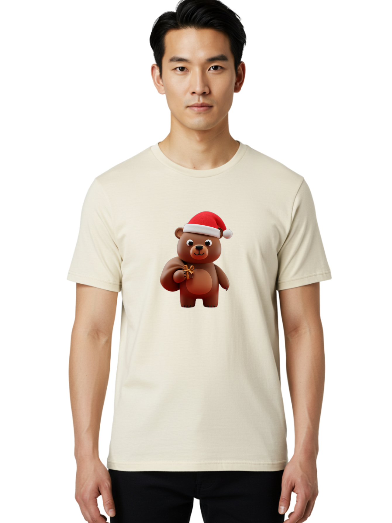 Teddy-In-Santa-Hat-1 Men'S Graphic Tee, 100% Cotton, Comfortable Casual Summer Wear, Machine Washable, Vintage Camera, Old Camera, Antique Camera, Black Camera, Classic Photography, Photography Equipment, Nostalgic Device, Film Camera, Baf585