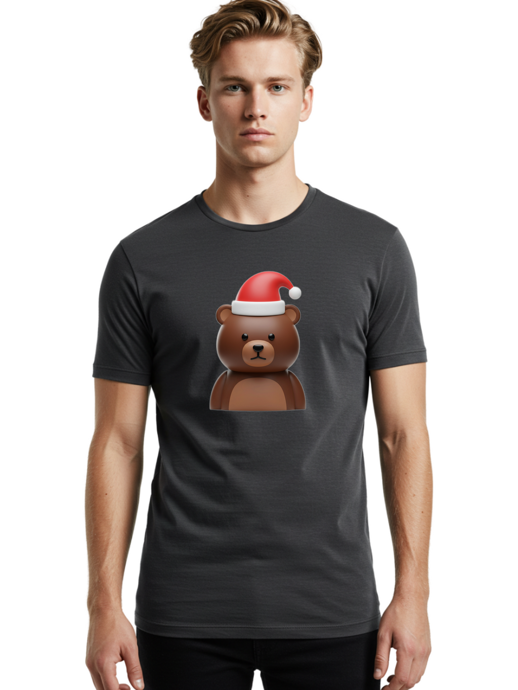 Teddy-In-Santa-Hat Men'S Graphic Tee, 100% Cotton, Comfortable Casual Summer Wear, Machine Washable, Vintage Camera, Old Camera, Antique Camera, Black Camera, Classic Photography, Photography Equipment, Nostalgic Device, Film Camera, Baf586