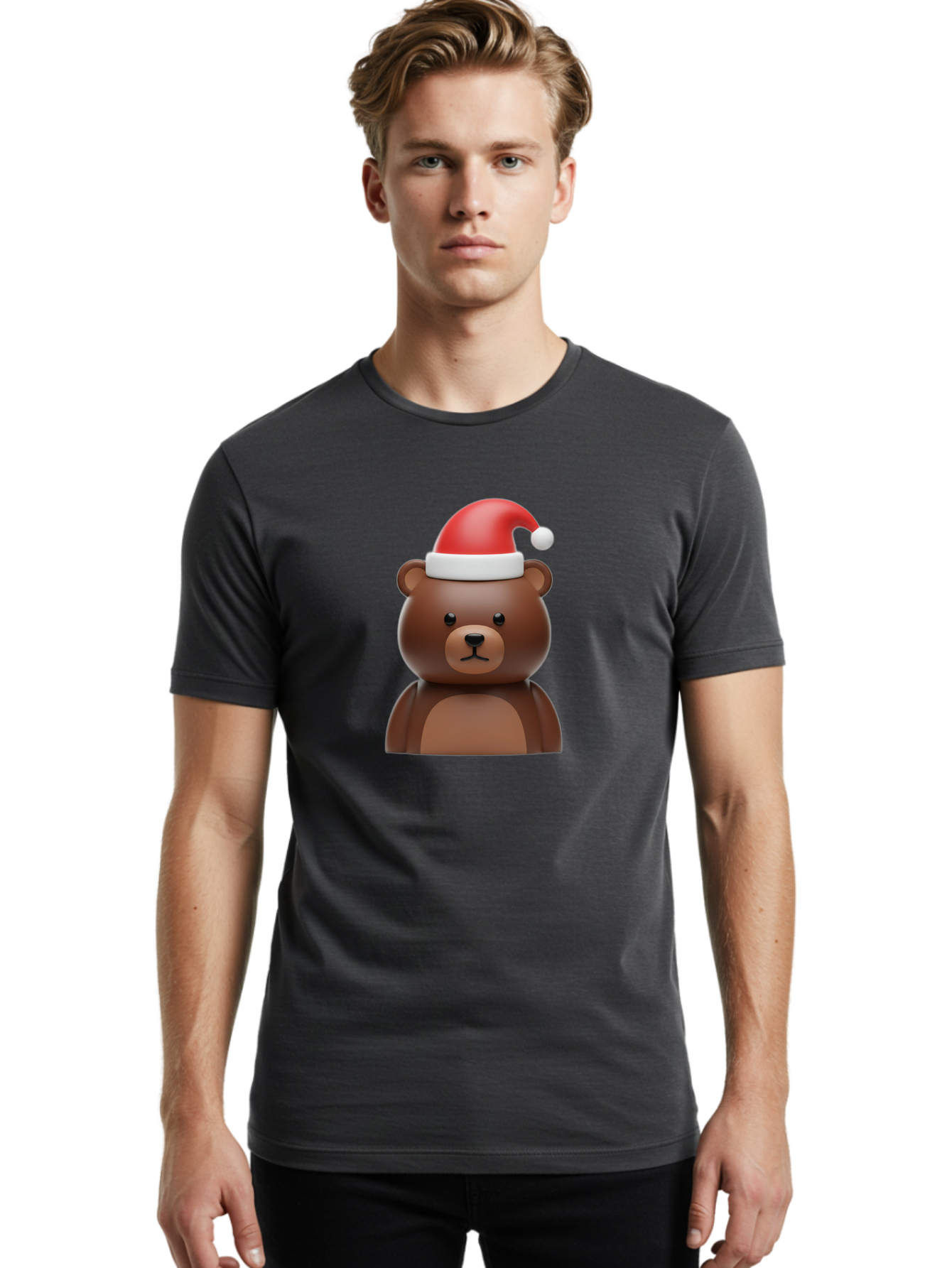 Teddy-In-Santa-Hat Men'S Graphic Tee, 100% Cotton, Comfortable Casual Summer Wear, Machine Washable, Vintage Camera, Old Camera, Antique Camera, Black Camera, Classic Photography, Photography Equipment, Nostalgic Device, Film Camera, Baf586
