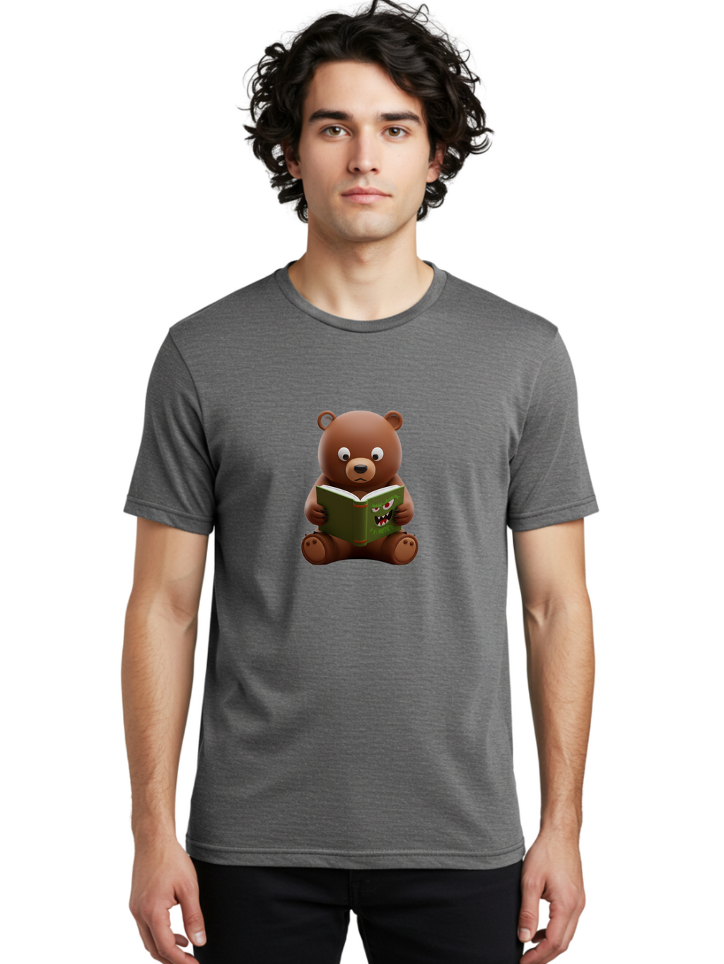 Teddy-Reading-Monster-Book Men'S Graphic Tee, 100% Cotton, Comfortable Casual Summer Wear, Machine Washable, Vintage Camera, Old Camera, Antique Camera, Black Camera, Classic Photography, Photography Equipment, Nostalgic Device, Film Camera, Baf587