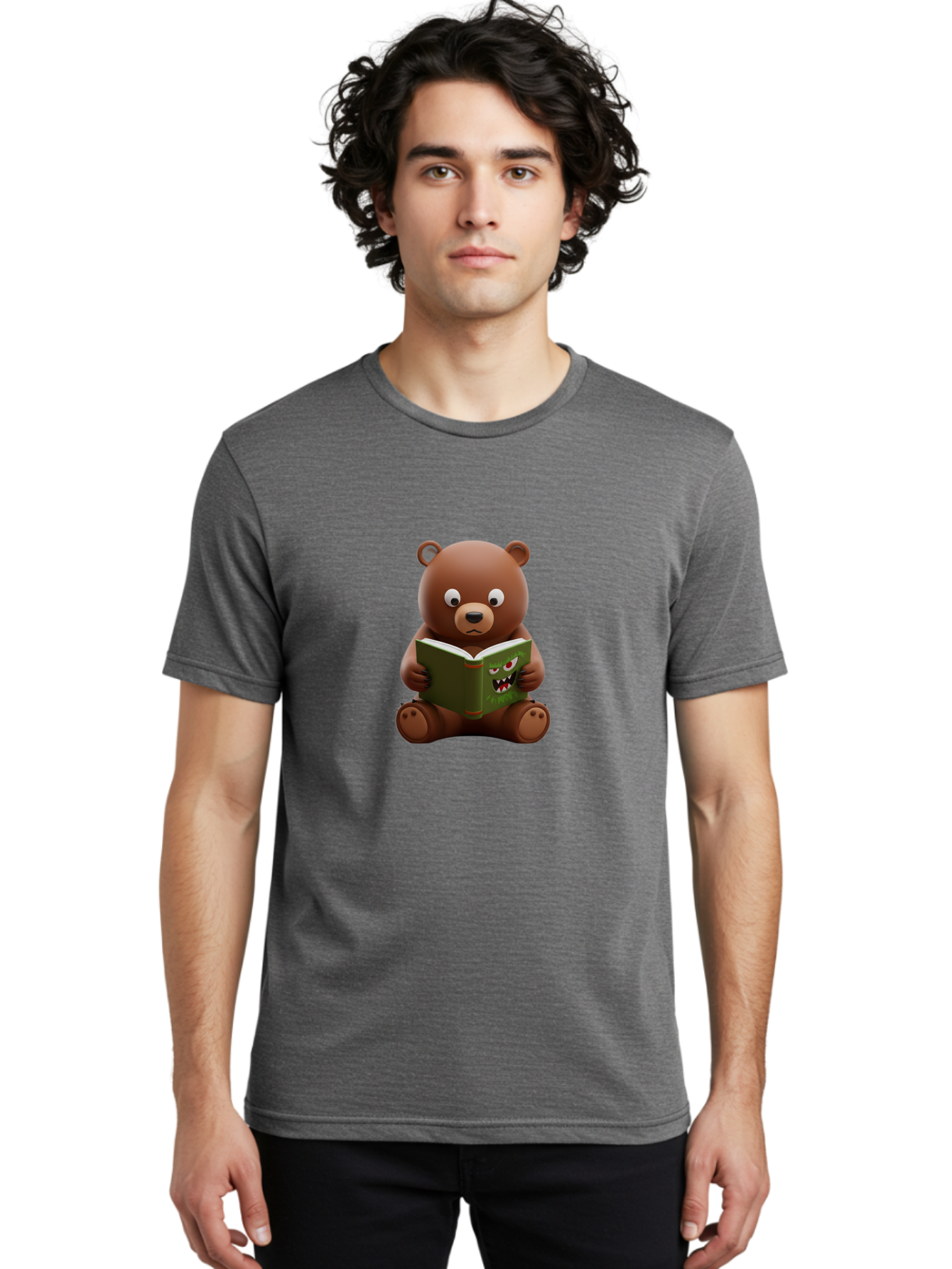 Teddy-Reading-Monster-Book Men'S Graphic Tee, 100% Cotton, Comfortable Casual Summer Wear, Machine Washable, Vintage Camera, Old Camera, Antique Camera, Black Camera, Classic Photography, Photography Equipment, Nostalgic Device, Film Camera, Baf587