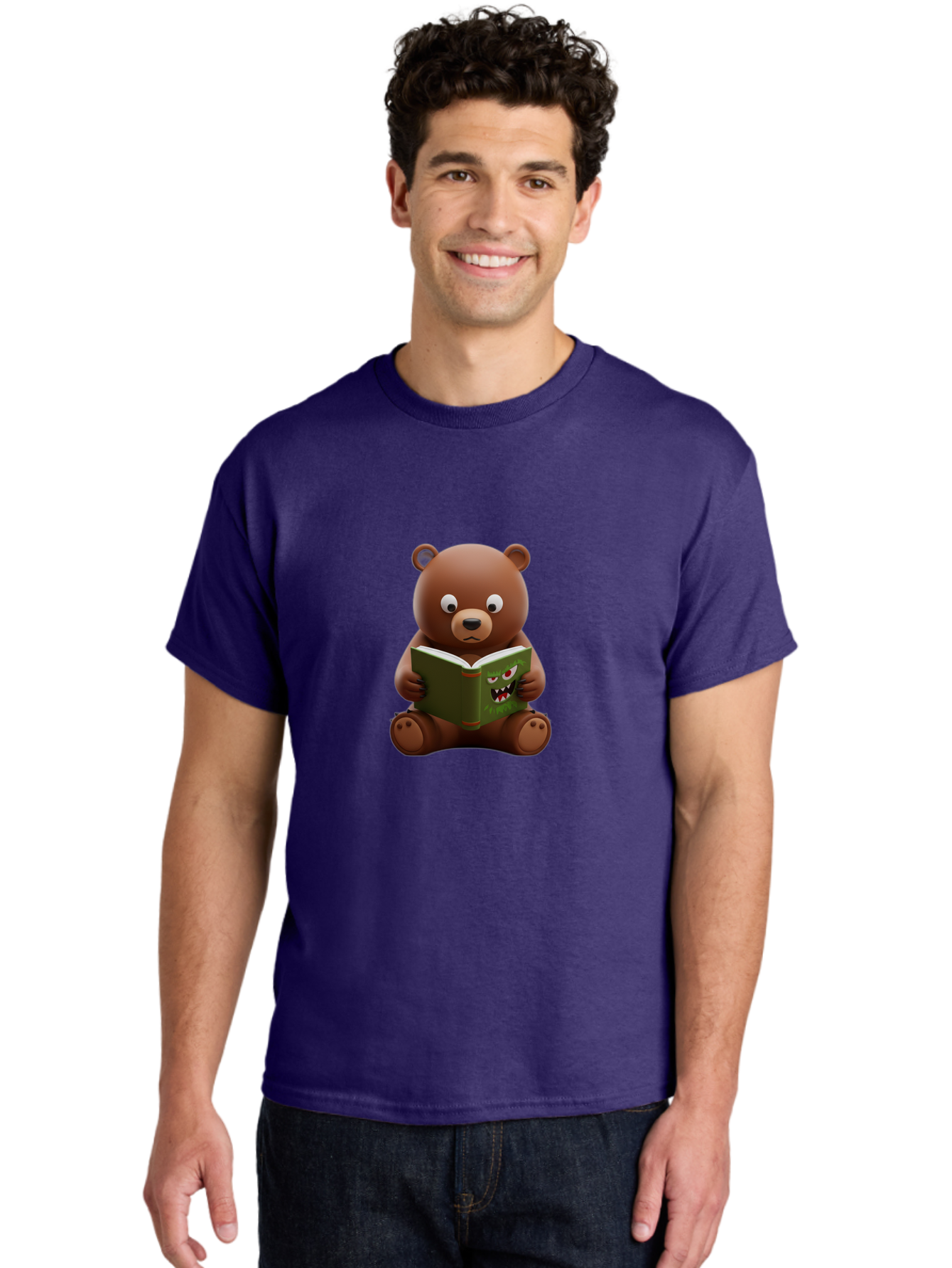 Teddy-Reading-Monster-Book Men'S Graphic Tee, 100% Cotton, Comfortable Casual Summer Wear, Machine Washable, Vintage Camera, Old Camera, Antique Camera, Black Camera, Classic Photography, Photography Equipment, Nostalgic Device, Film Camera, Baf587