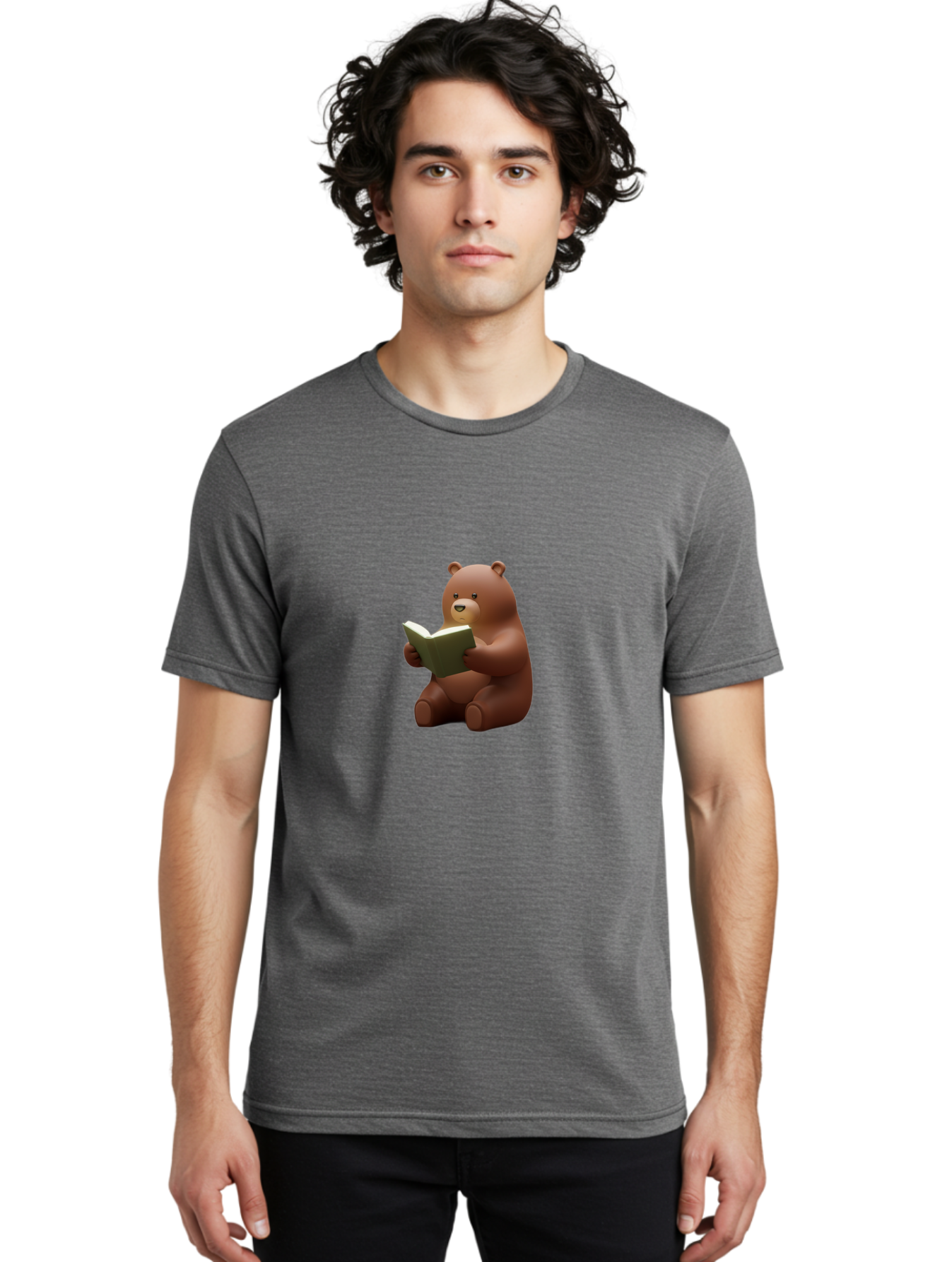 Teddy-Reading Men'S Graphic Tee, 100% Cotton, Comfortable Casual Summer Wear, Machine Washable, Vintage Camera, Old Camera, Antique Camera, Black Camera, Classic Photography, Photography Equipment, Nostalgic Device, Film Camera, Camera Art Baf588