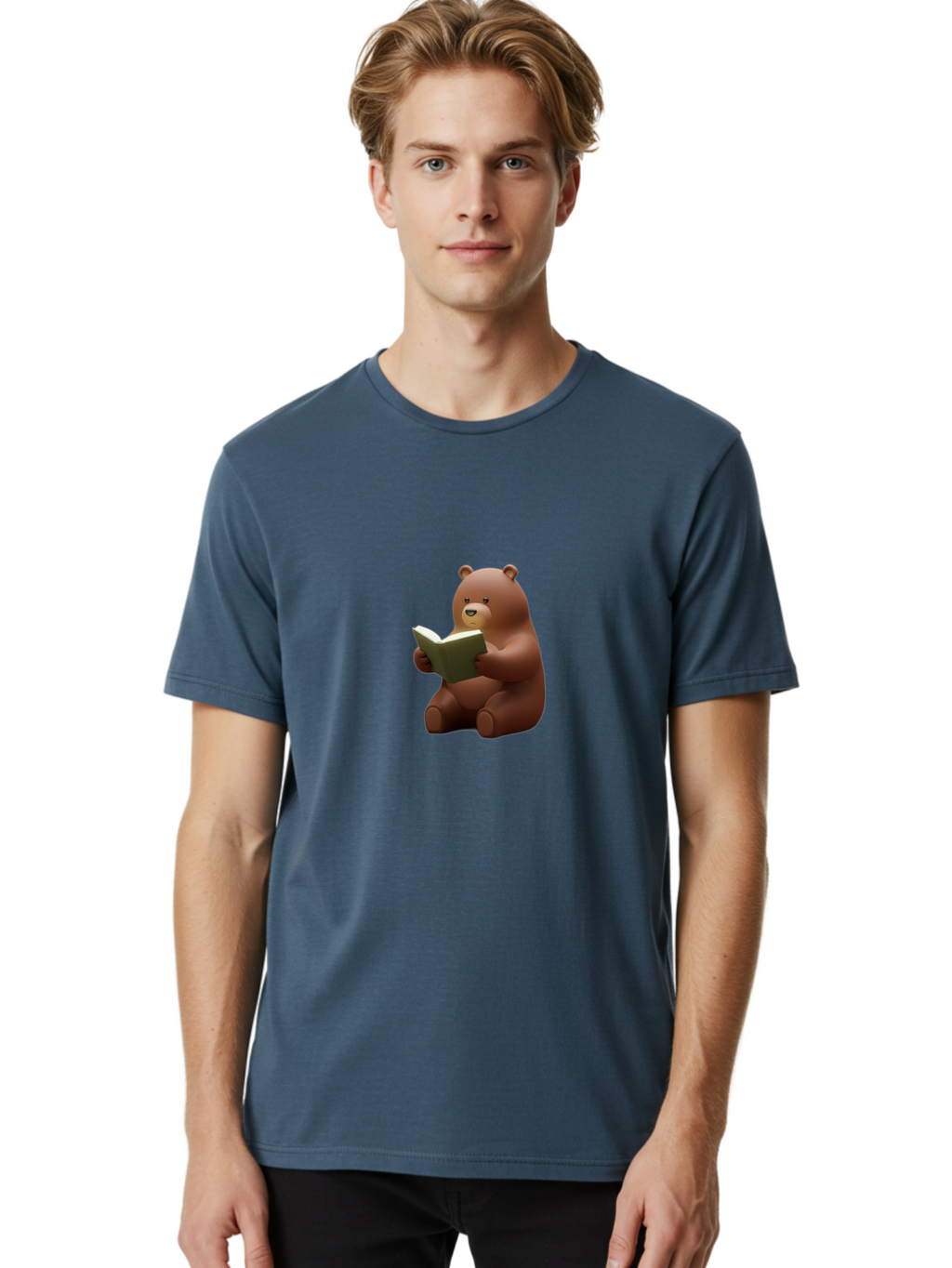 Teddy-Reading Men'S Graphic Tee, 100% Cotton, Comfortable Casual Summer Wear, Machine Washable, Vintage Camera, Old Camera, Antique Camera, Black Camera, Classic Photography, Photography Equipment, Nostalgic Device, Film Camera, Camera Art Baf588