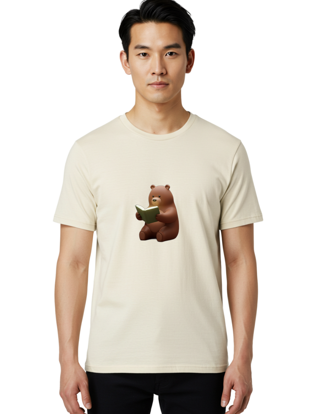 Teddy-Reading Men'S Graphic Tee, 100% Cotton, Comfortable Casual Summer Wear, Machine Washable, Vintage Camera, Old Camera, Antique Camera, Black Camera, Classic Photography, Photography Equipment, Nostalgic Device, Film Camera, Camera Art Baf588