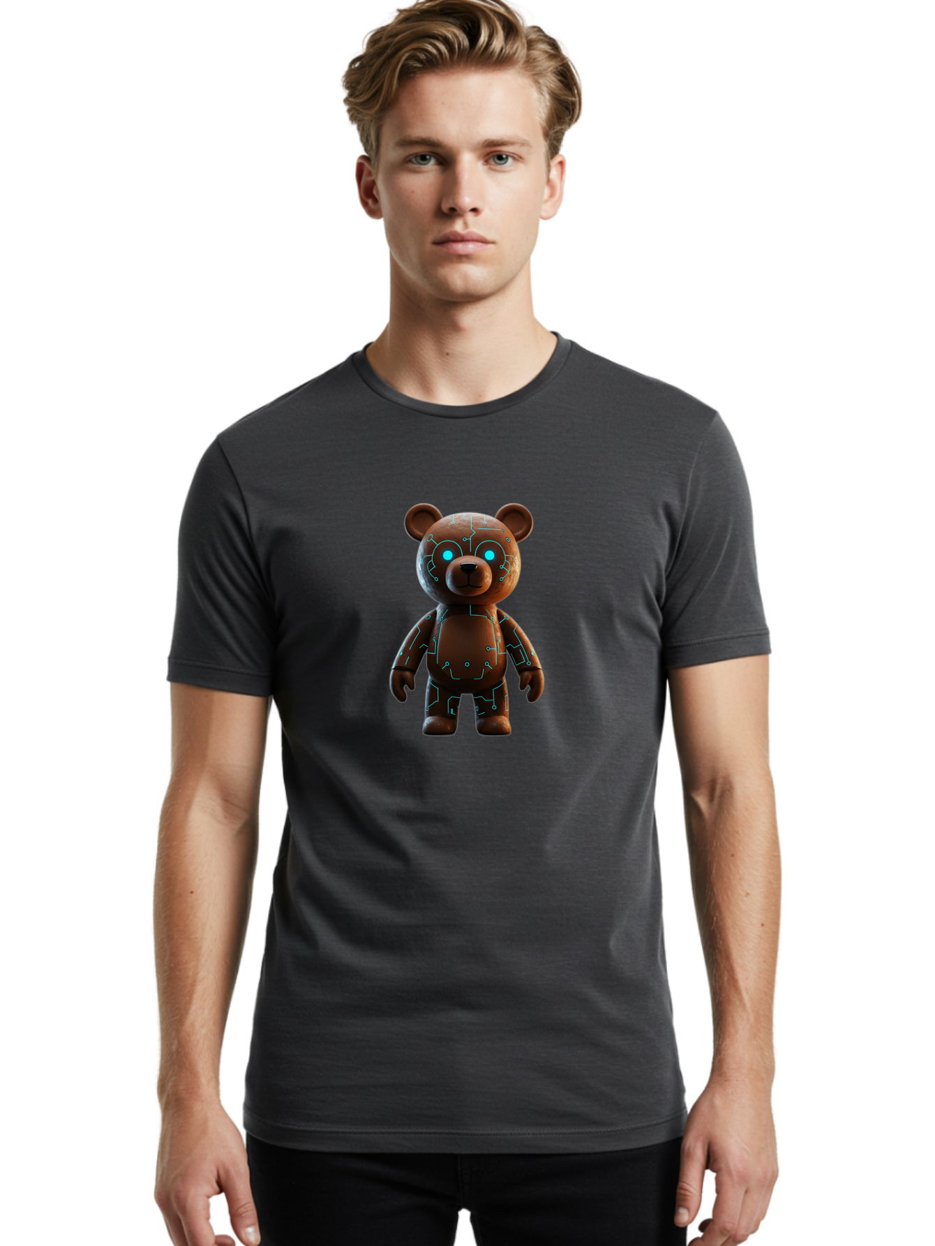 Teddy-Robot Men'S Graphic Tee, 100% Cotton, Comfortable Casual Summer Wear, Machine Washable, Vintage Camera, Old Camera, Antique Camera, Black Camera, Classic Photography, Photography Equipment, Nostalgic Device, Film Camera, Camera Art Baf590