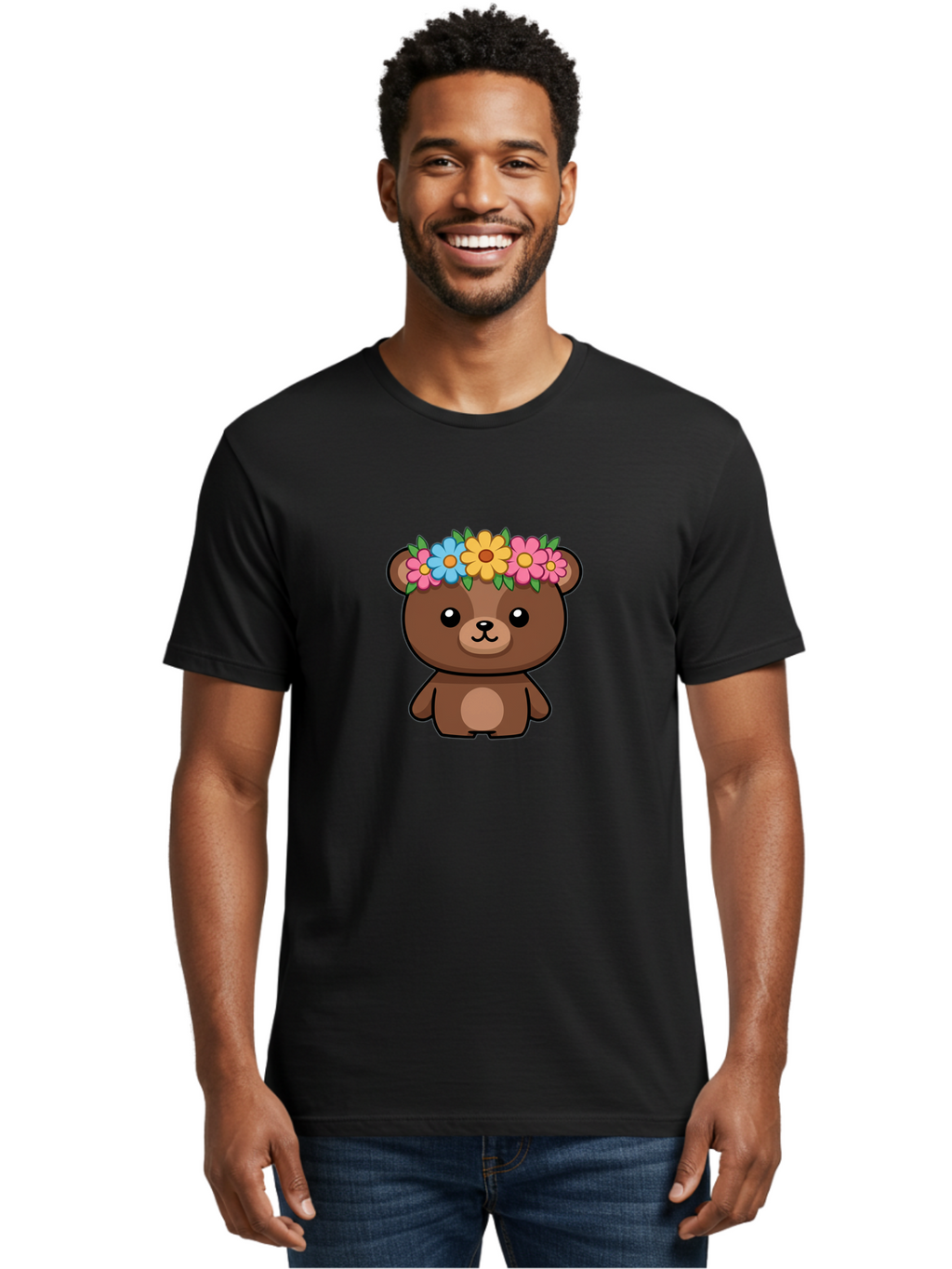 Teddy-With-Flowers Men'S Graphic Tee, 100% Cotton, Comfortable Casual Summer Wear, Machine Washable, Vintage Camera, Old Camera, Antique Camera, Black Camera, Classic Photography, Photography Equipment, Nostalgic Device, Film Camera, Baf593