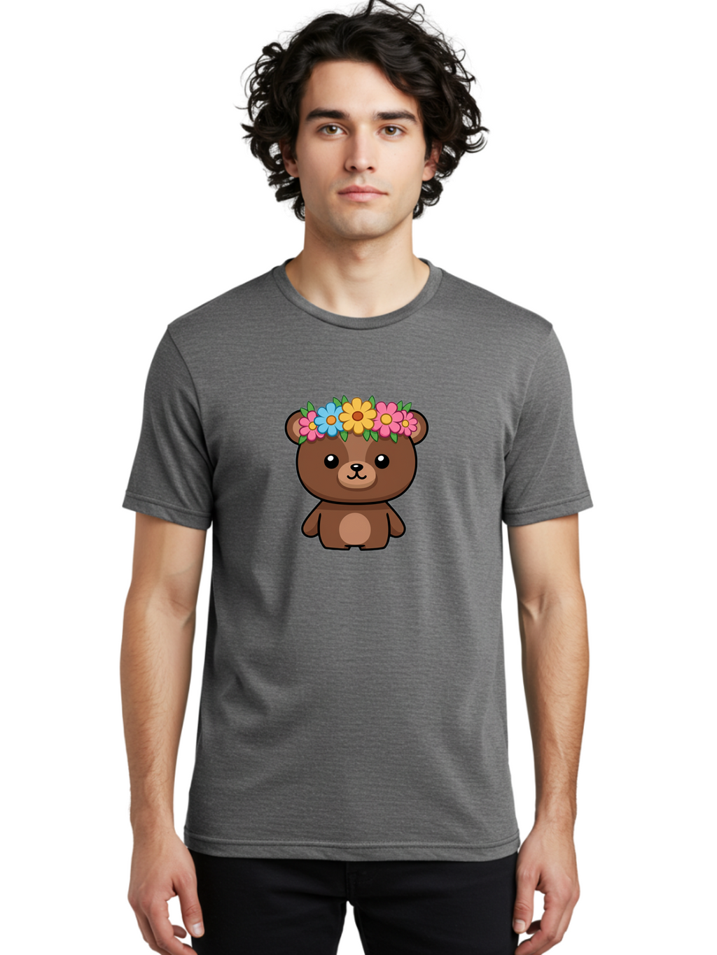Teddy-With-Flowers Men'S Graphic Tee, 100% Cotton, Comfortable Casual Summer Wear, Machine Washable, Vintage Camera, Old Camera, Antique Camera, Black Camera, Classic Photography, Photography Equipment, Nostalgic Device, Film Camera, Baf593