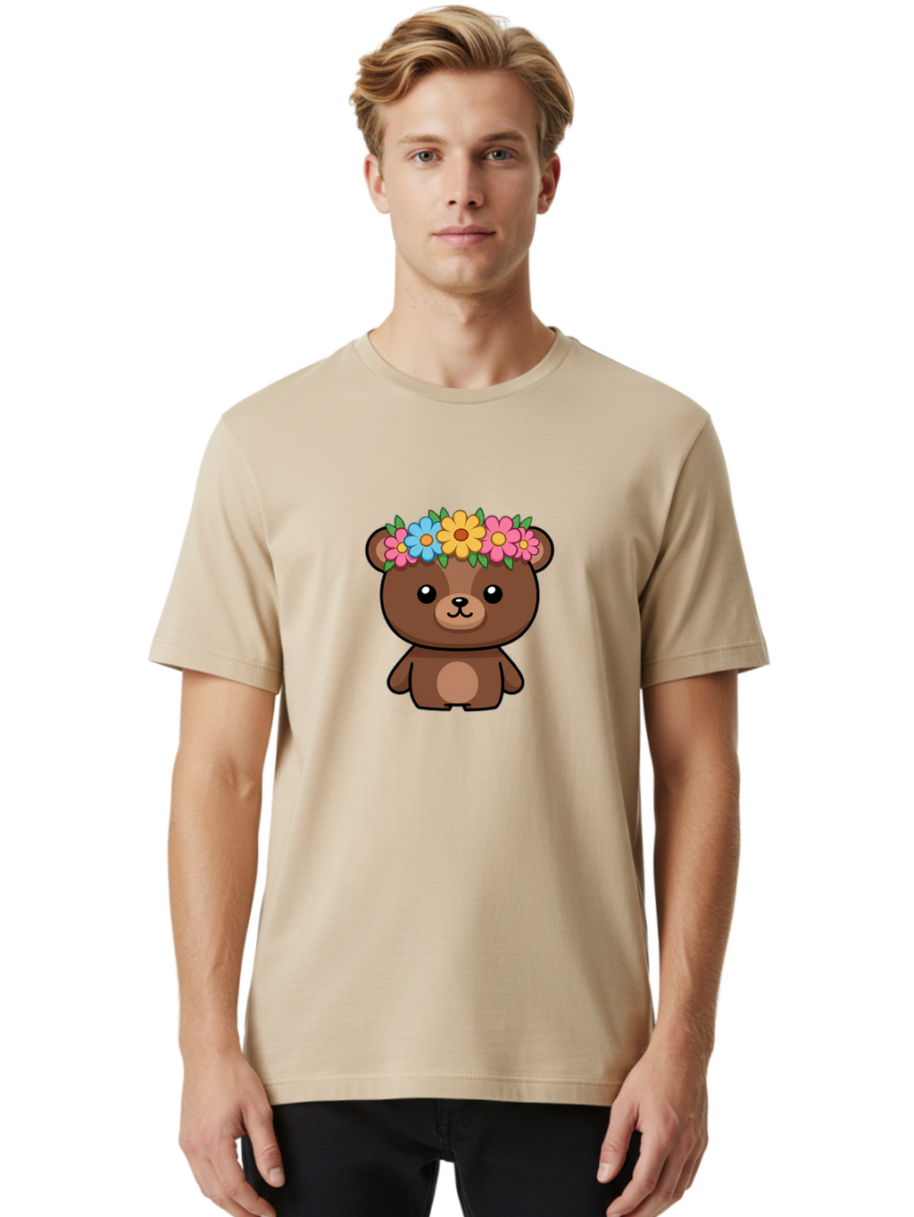 Teddy-With-Flowers Men'S Graphic Tee, 100% Cotton, Comfortable Casual Summer Wear, Machine Washable, Vintage Camera, Old Camera, Antique Camera, Black Camera, Classic Photography, Photography Equipment, Nostalgic Device, Film Camera, Baf593