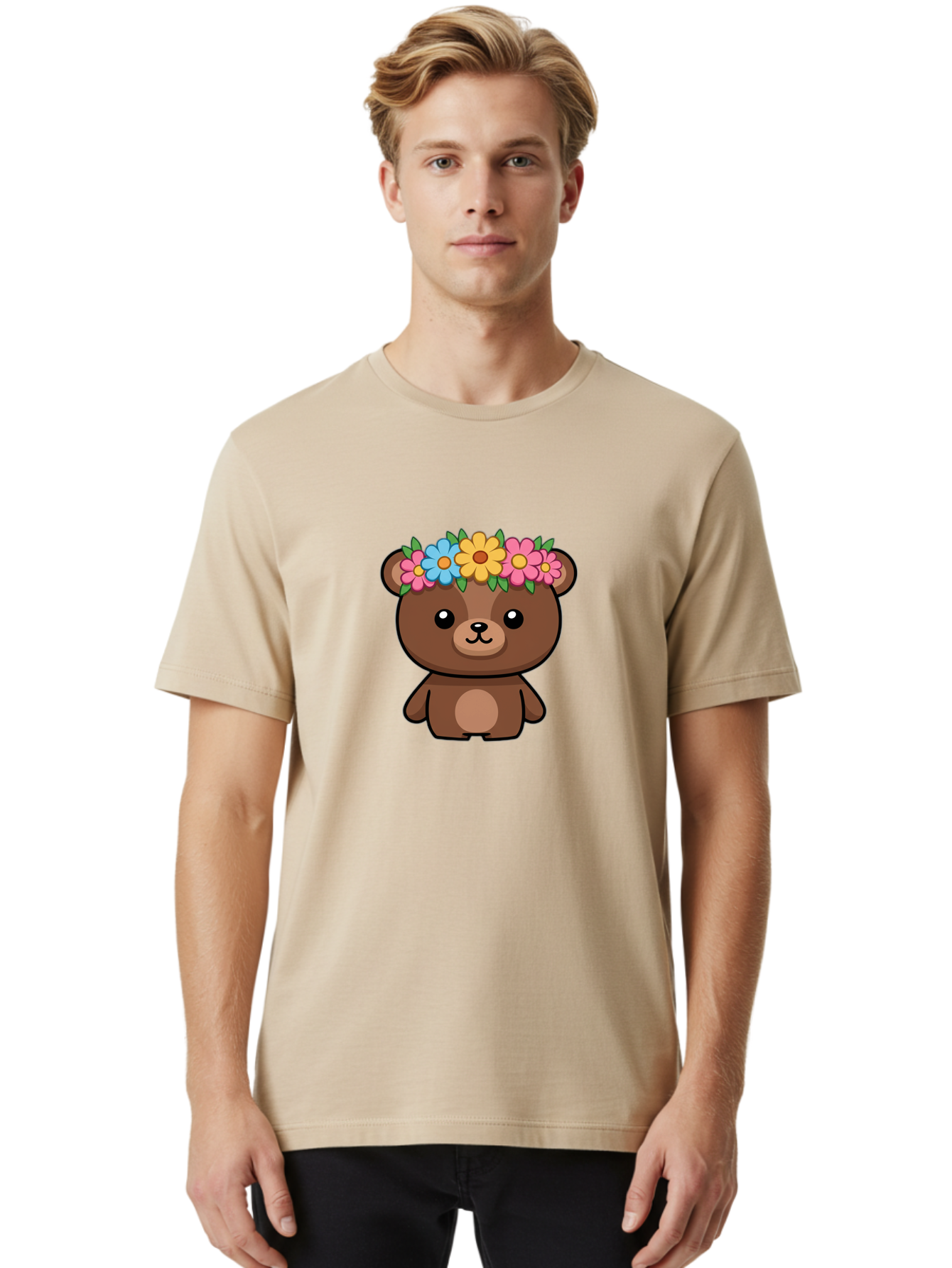 Teddy-With-Flowers Men'S Graphic Tee, 100% Cotton, Comfortable Casual Summer Wear, Machine Washable, Vintage Camera, Old Camera, Antique Camera, Black Camera, Classic Photography, Photography Equipment, Nostalgic Device, Film Camera, Baf593