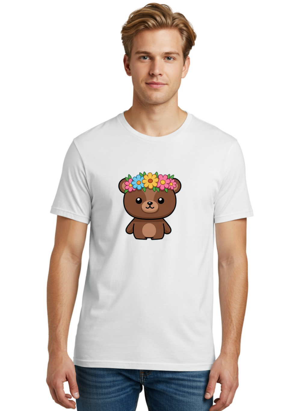 Teddy-With-Flowers Men'S Graphic Tee, 100% Cotton, Comfortable Casual Summer Wear, Machine Washable, Vintage Camera, Old Camera, Antique Camera, Black Camera, Classic Photography, Photography Equipment, Nostalgic Device, Film Camera, Baf593