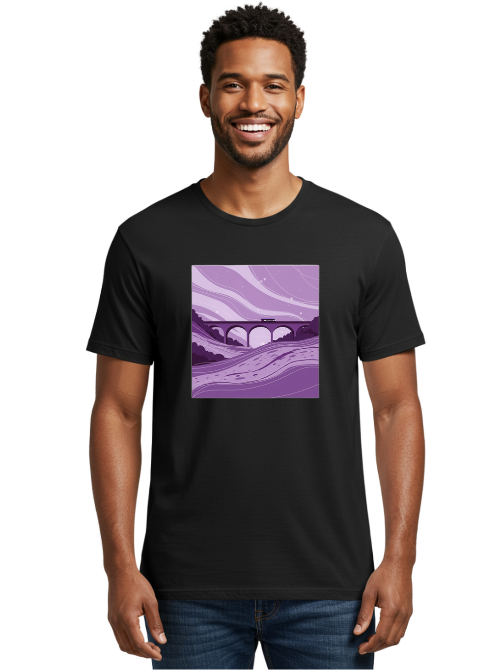 Train-On-Bridge Men'S Graphic Tee, 100% Cotton, Comfortable Casual Summer Wear, Machine Washable, Vintage Camera, Old Camera, Antique Camera, Black Camera, Classic Photography, Photography Equipment, Nostalgic Device, Film Camera, Camera Art Baf599
